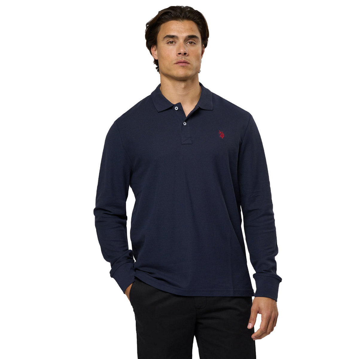 U.S. Polo Assn. Men's Long Sleeve Polo Shirt | Blue
