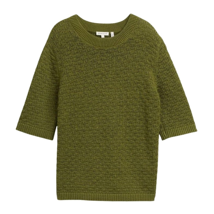 Tom Tailor Women's Short Sleeve Sweater | Green – front view