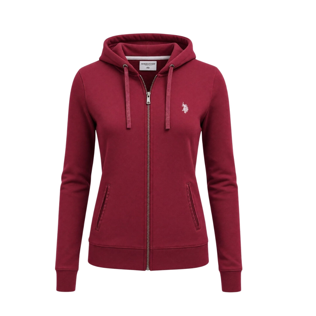 U.S. Polo Assn. Women's Zip Hoodie | Burgundy