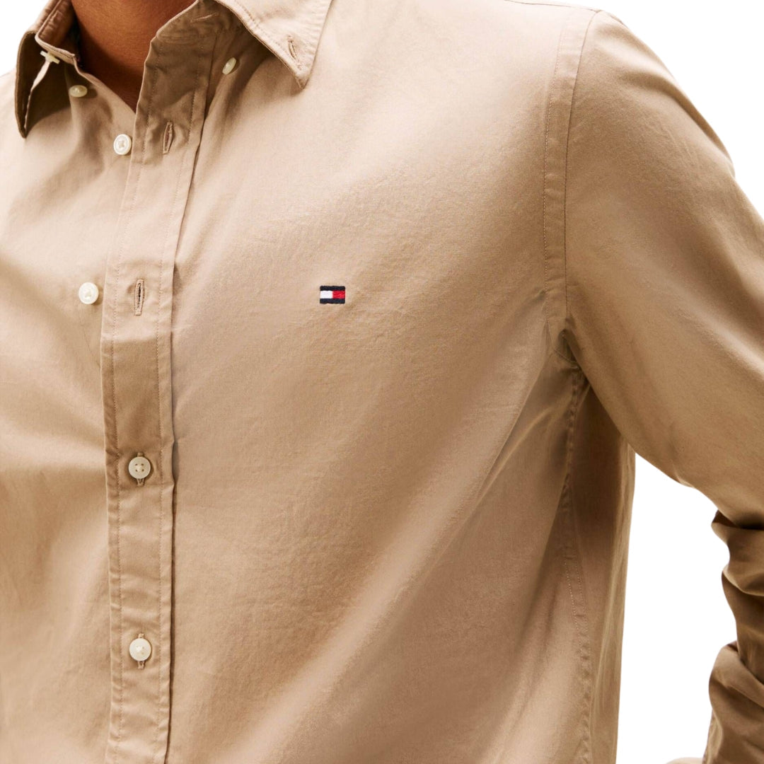 Tommy Hilfiger Men Brown Poplin Shirt