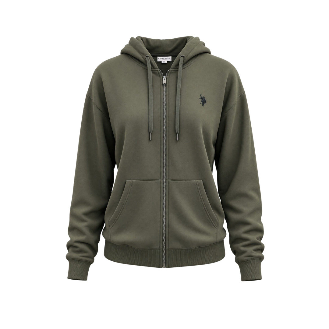 U.S. Polo Assn. Women's Zip Hoodie | Khaki