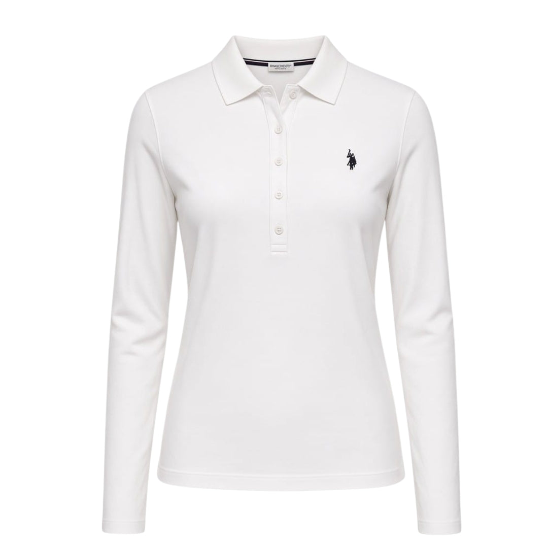 U.S. Polo Assn. Women's Long Sleeve Polo Shirt | White