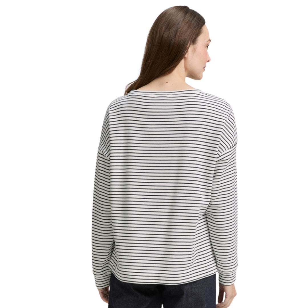 Tom Tailor Women's Sweater | White Striped – back view