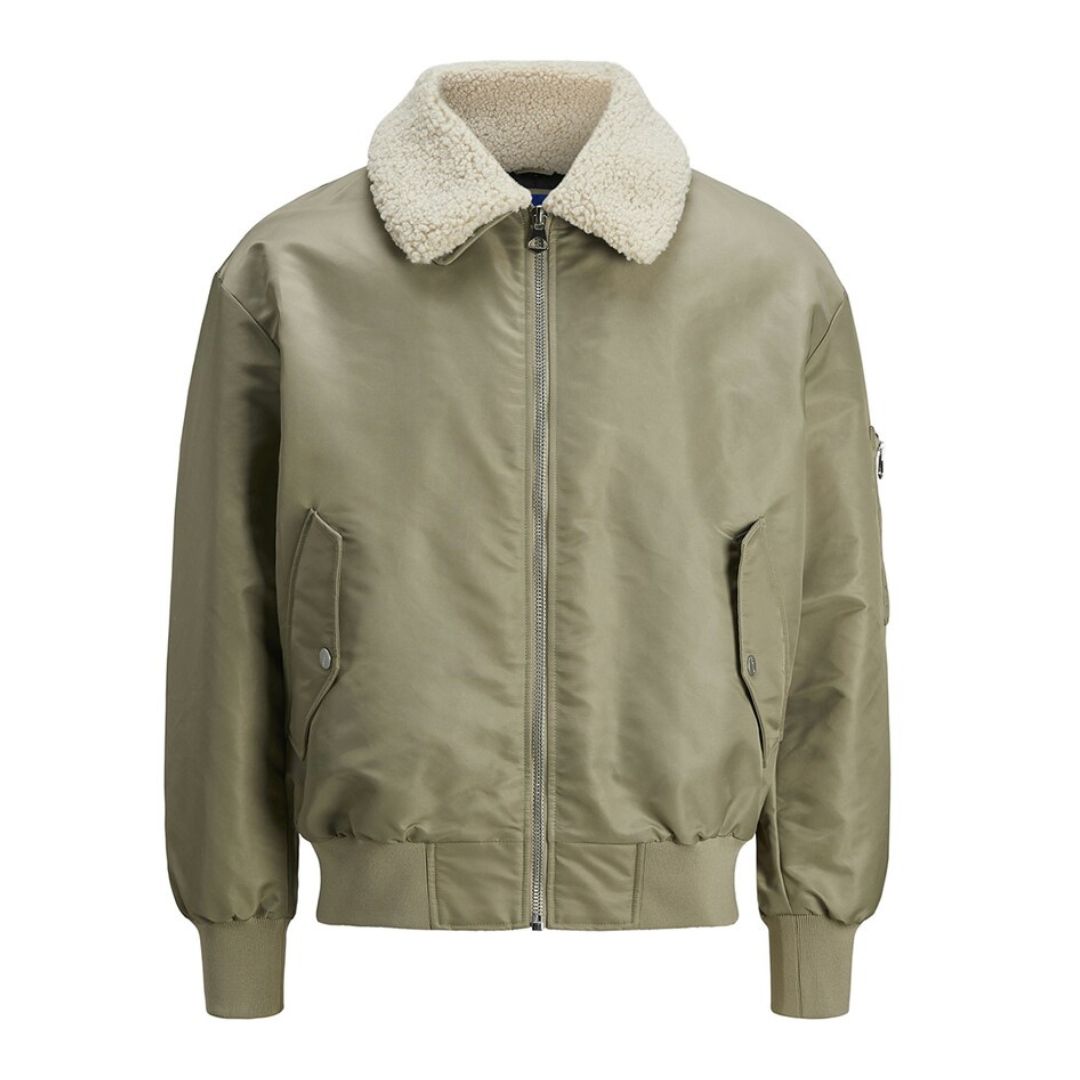 Jack and Jones Winter Bomber Jacket Khaki