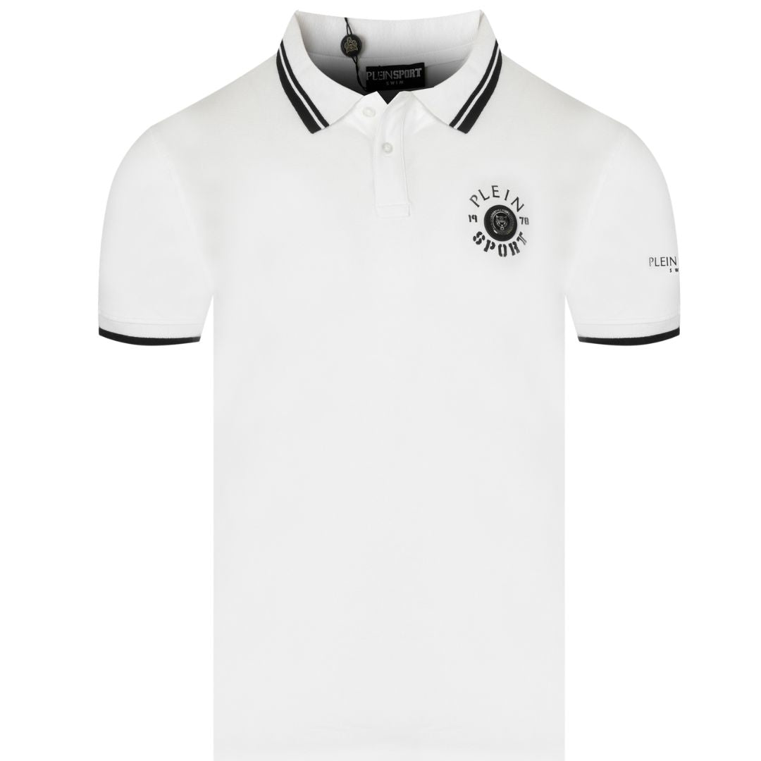 Plein Sport Swim Men White Polo Shirt
