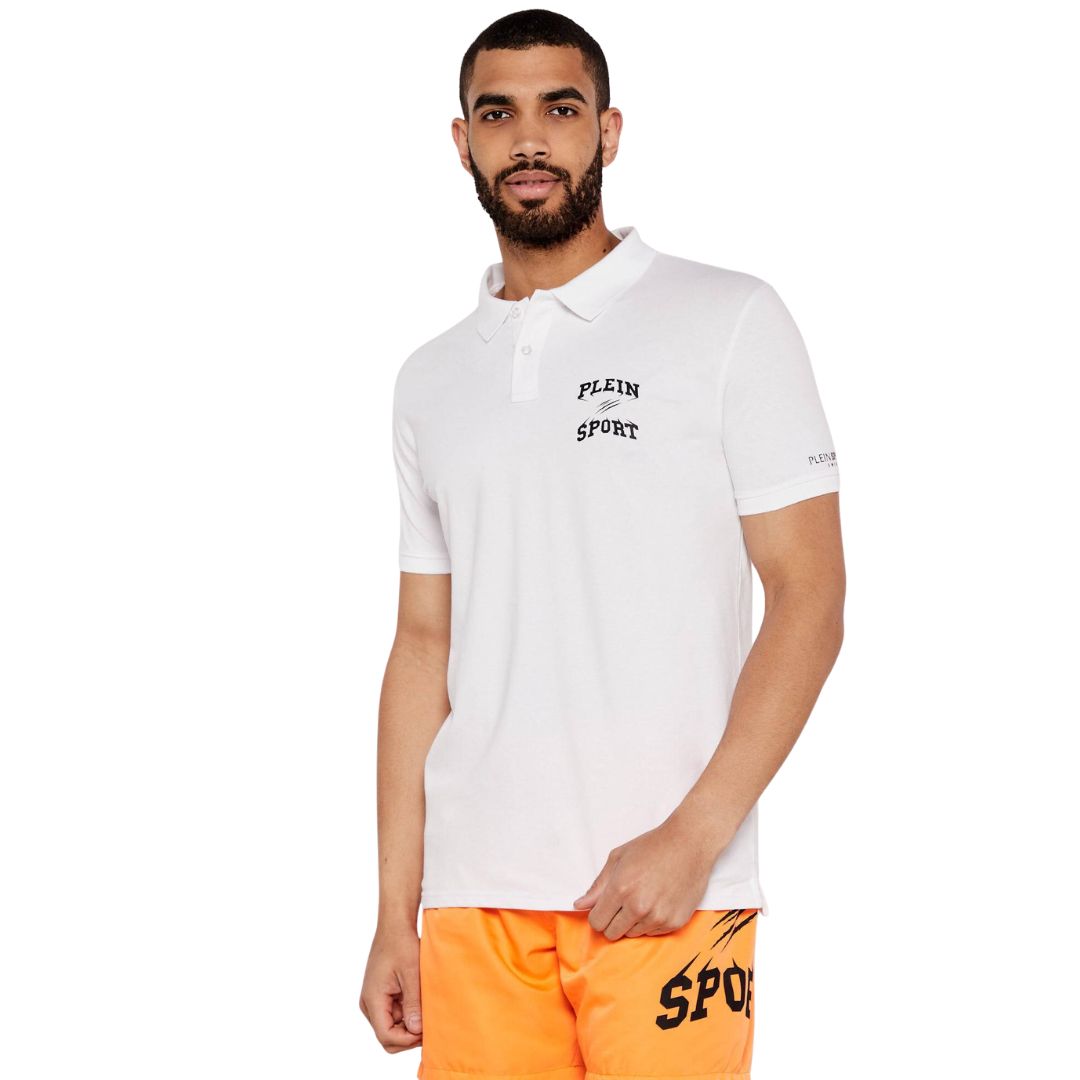 Plein Sport Swim Men White Polo Shirt