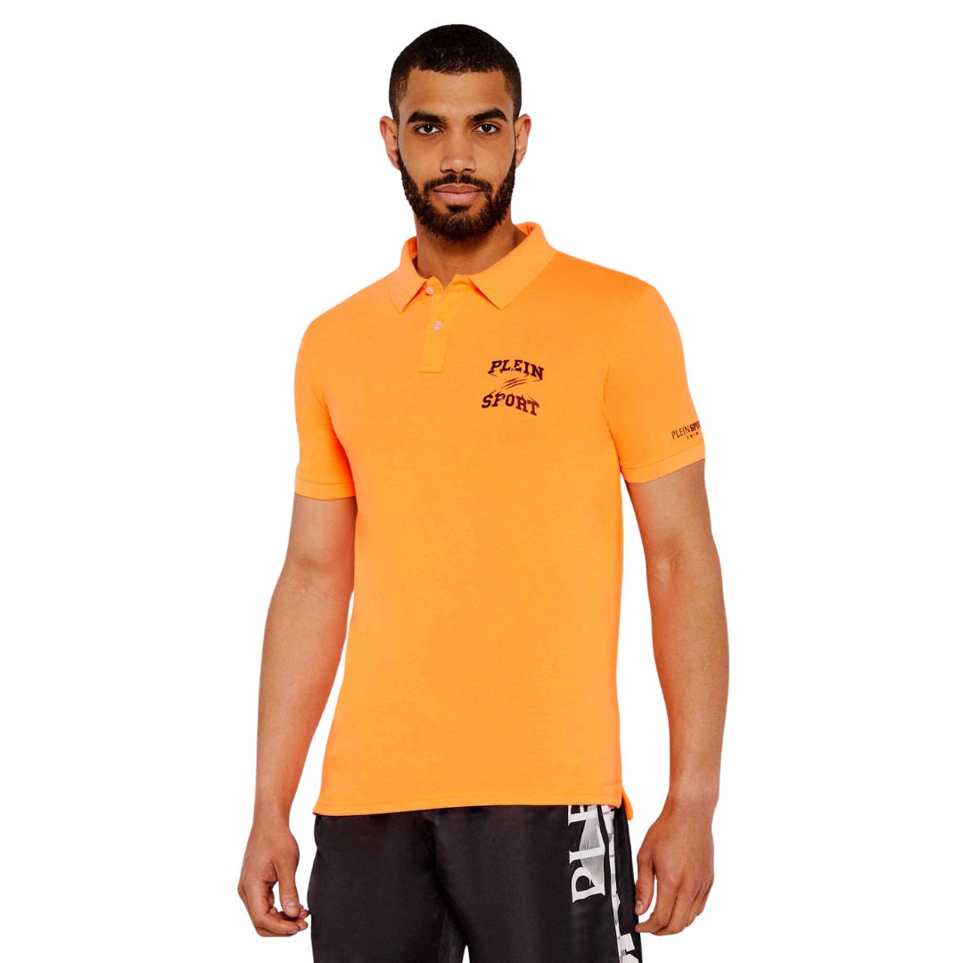 Plein Sport Swim Men Orange Polo Shirt