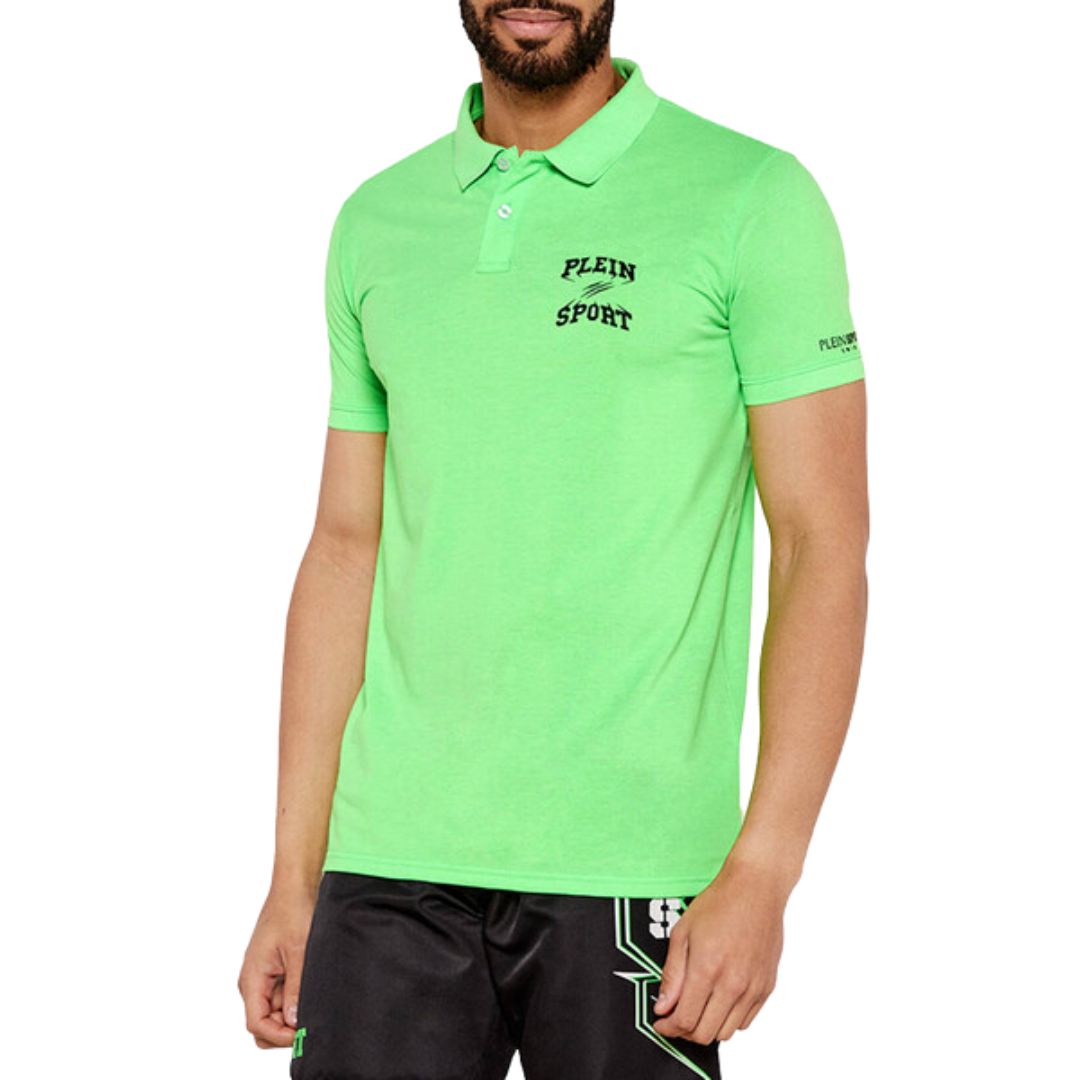 Plein Sport Swim Men Green Polo Shirt