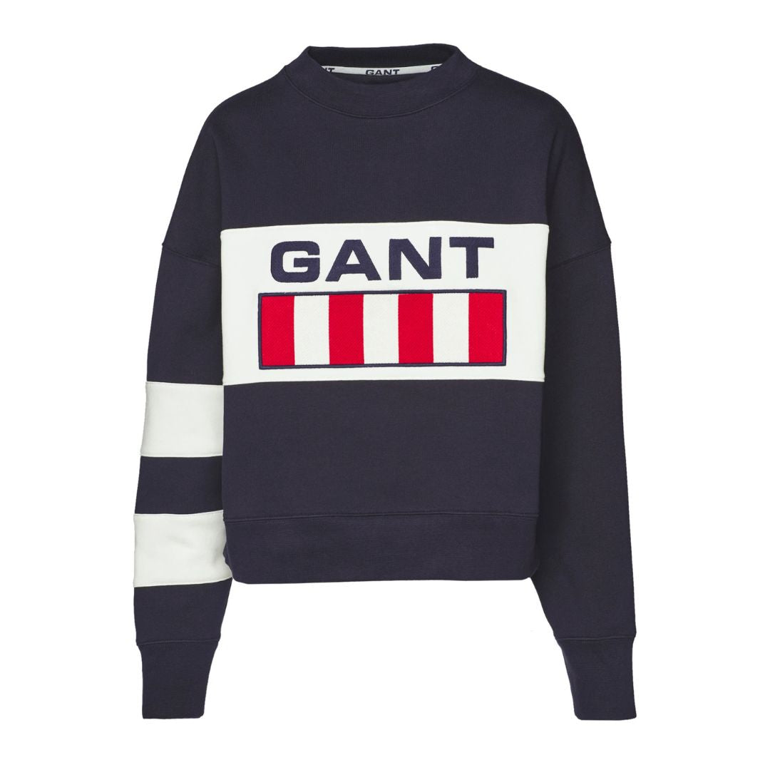 Gant Retro Logo Block Crew Neck Sweatshirt