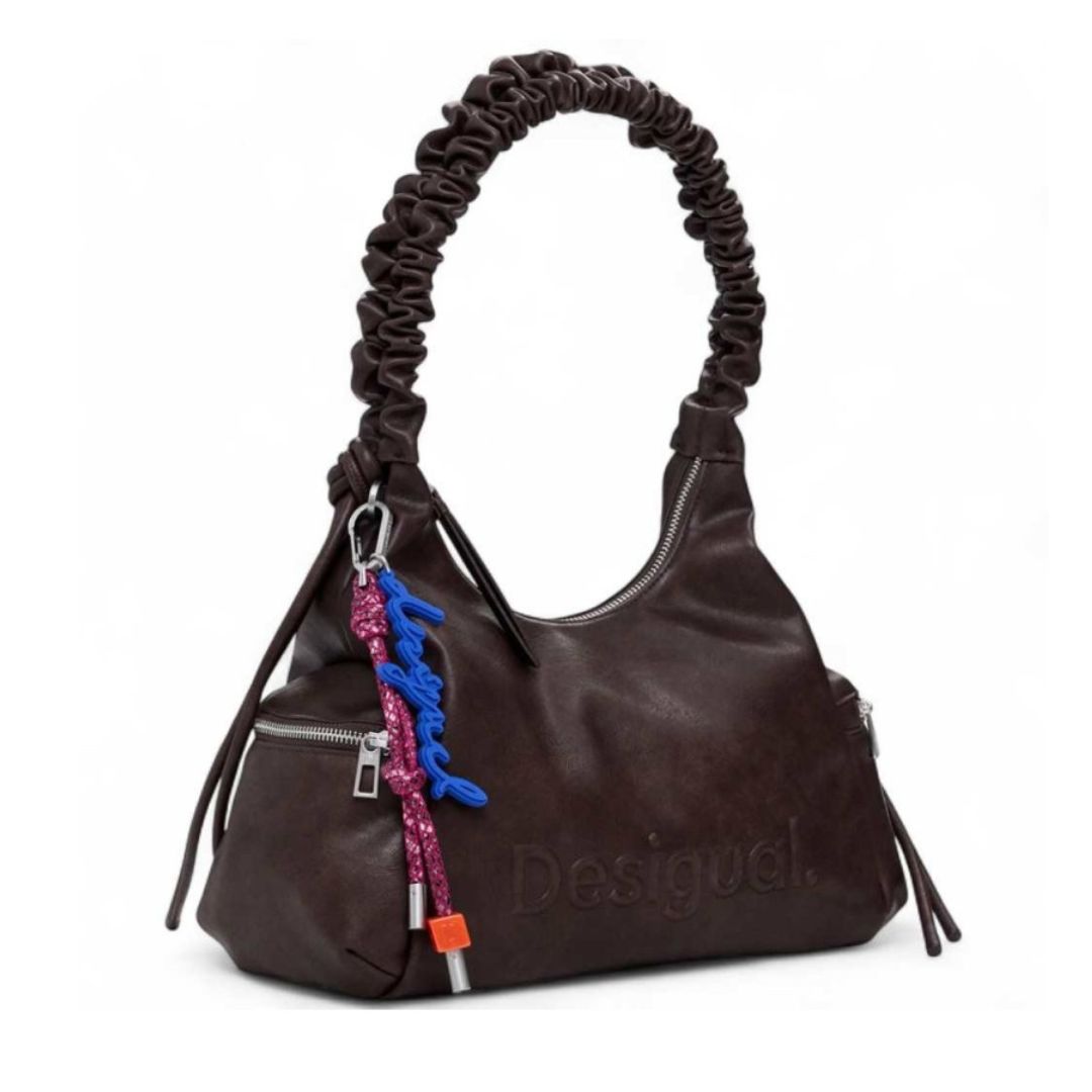Desigual Half Logo Hand Bag Brown