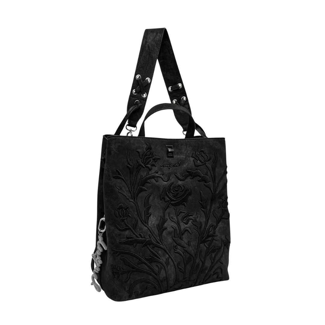 Desigual Back Romeo Floral Total Black Sumy Backpack