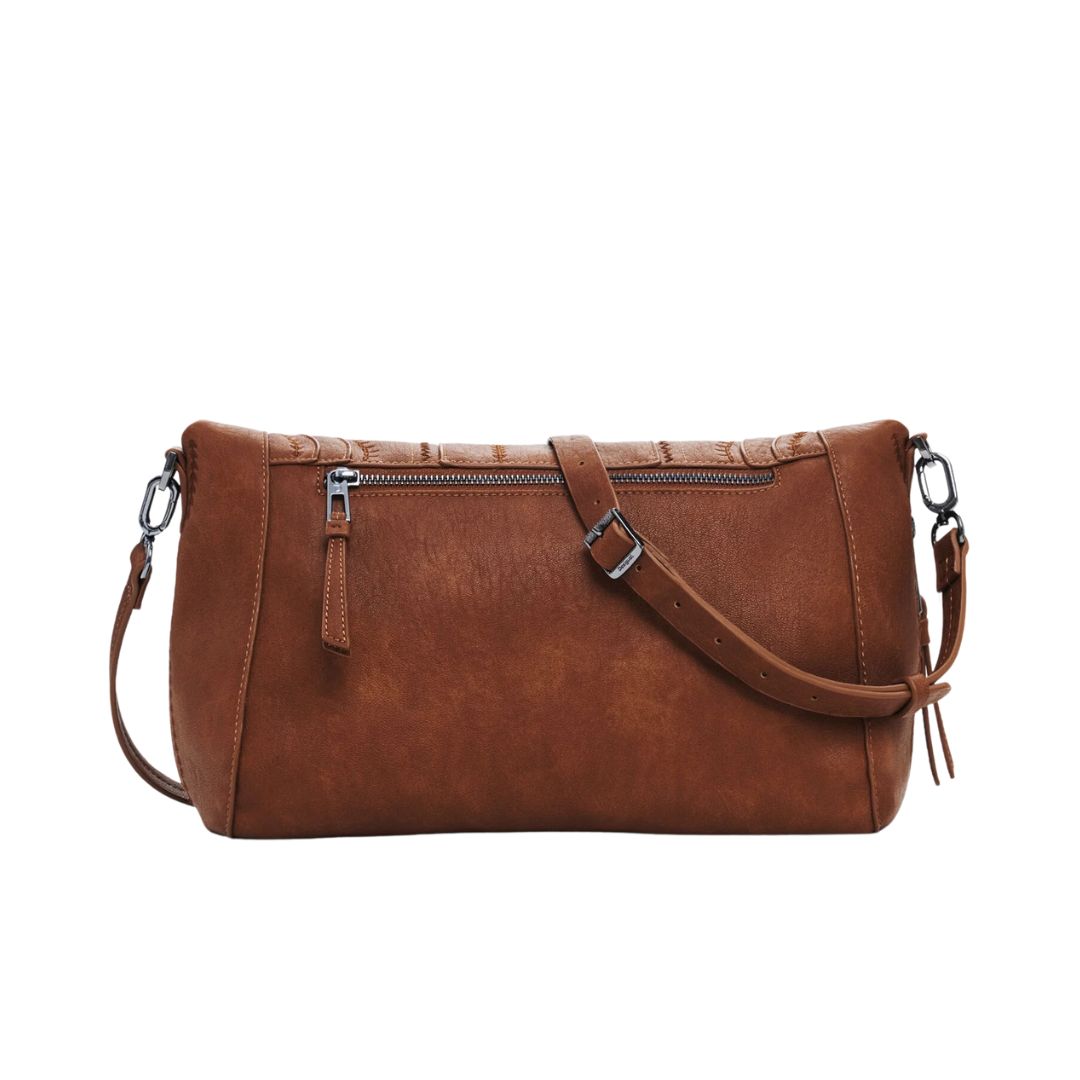 Desigual Bag Embro Patch Loverty Camel Shoulderbag