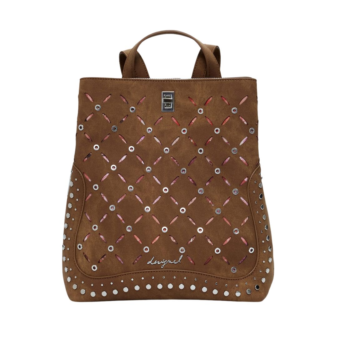 Desigual Back Yankee Metal Patch Sumy Mini Camel Backpack