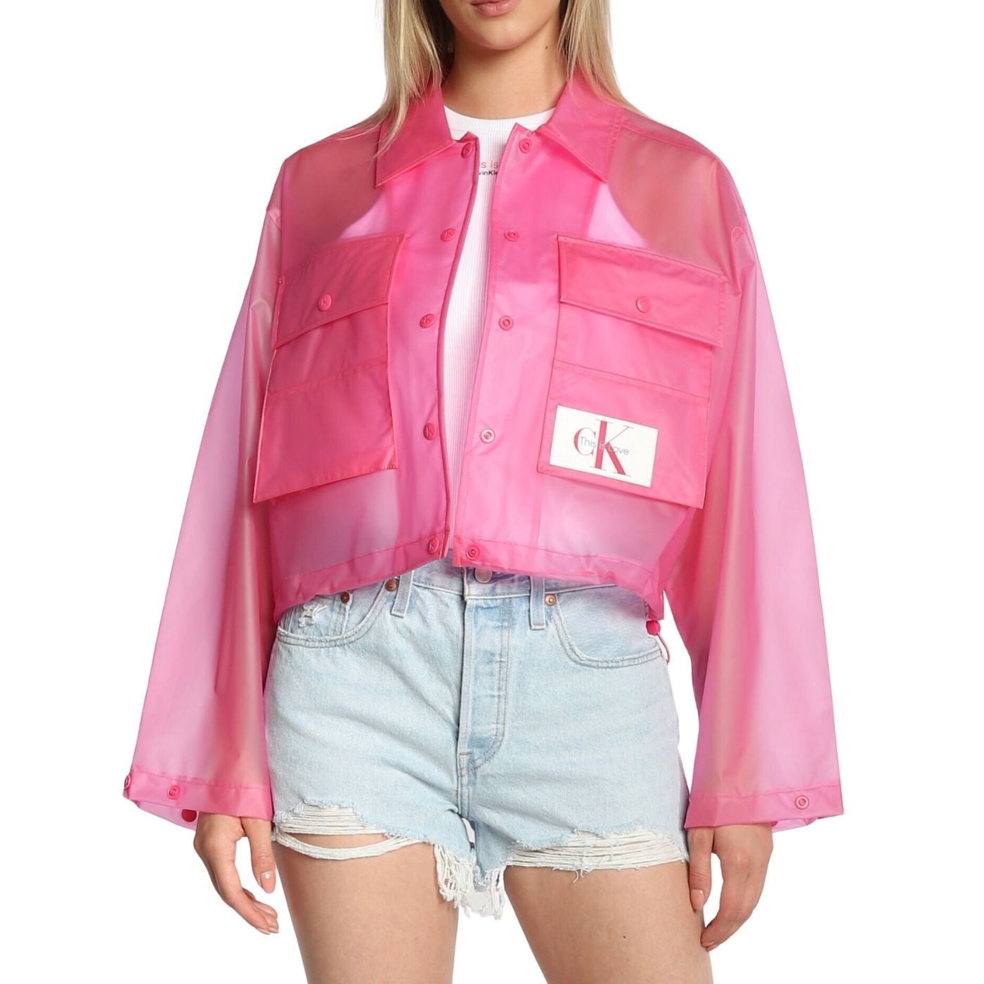 Calvin Klein Oversize Rain Coat | Pink