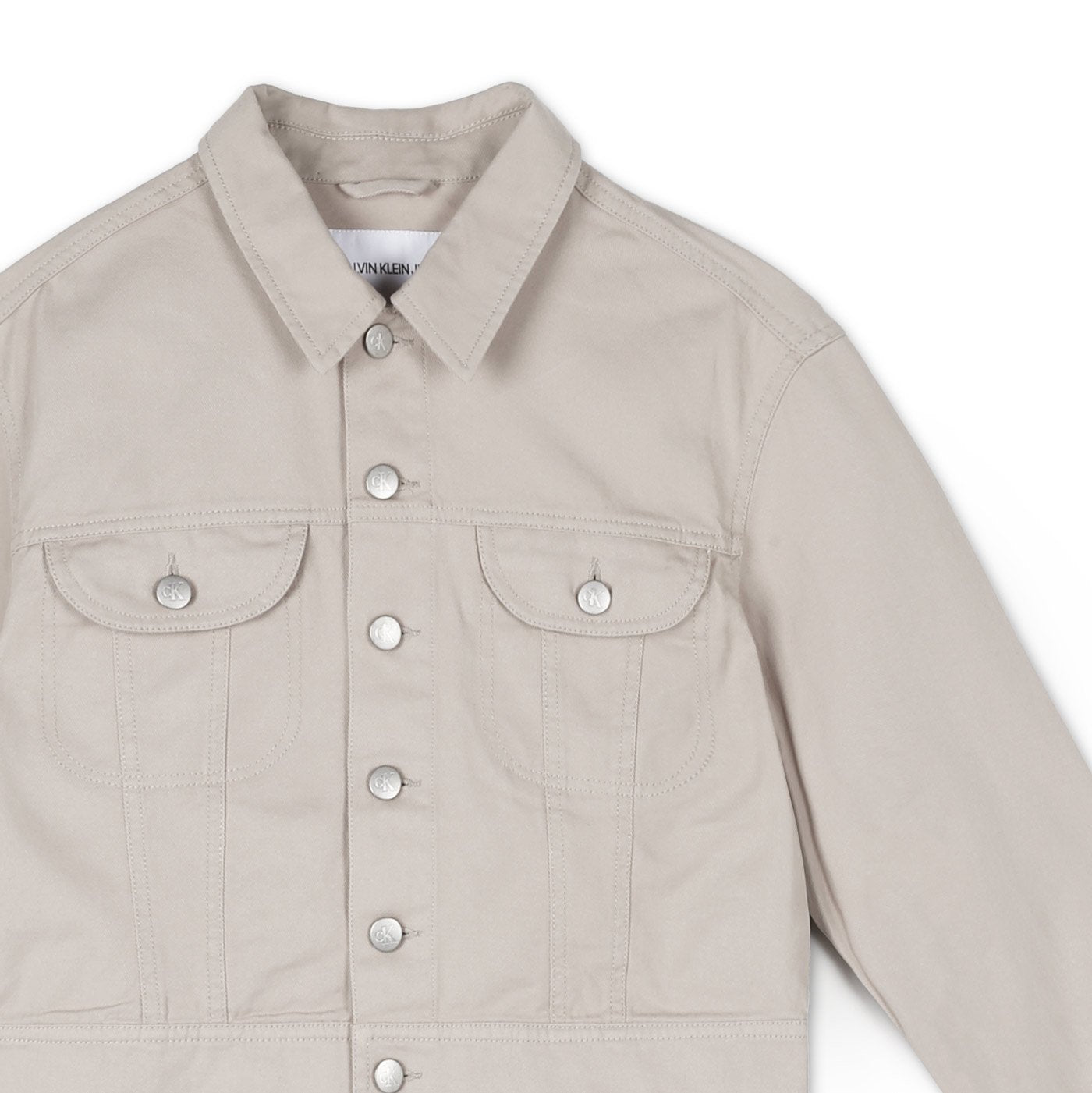 Calvin Klein Crop Denim Jacket | Beige