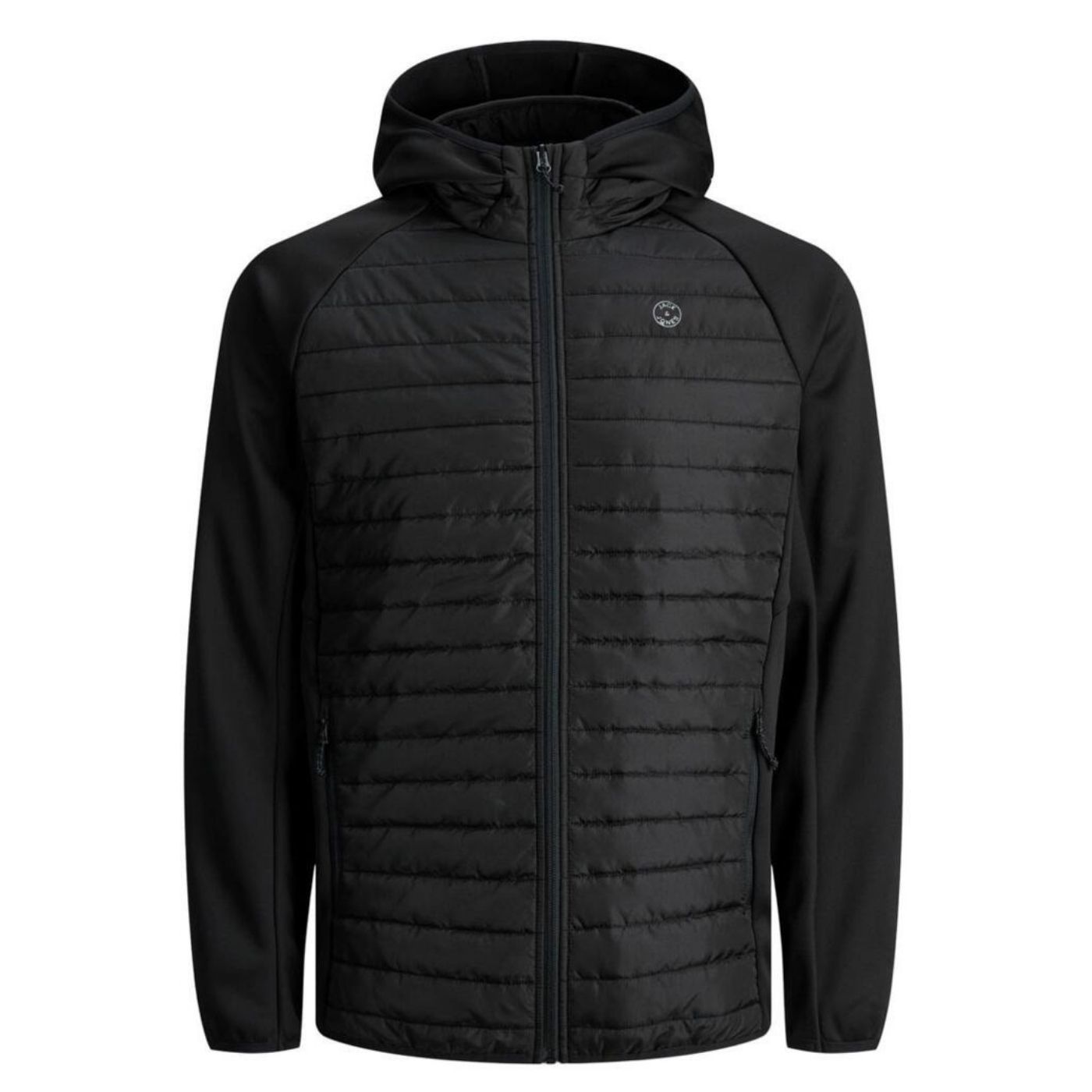 Jack & Jones Plus Size Multi Quilted Coat | Black