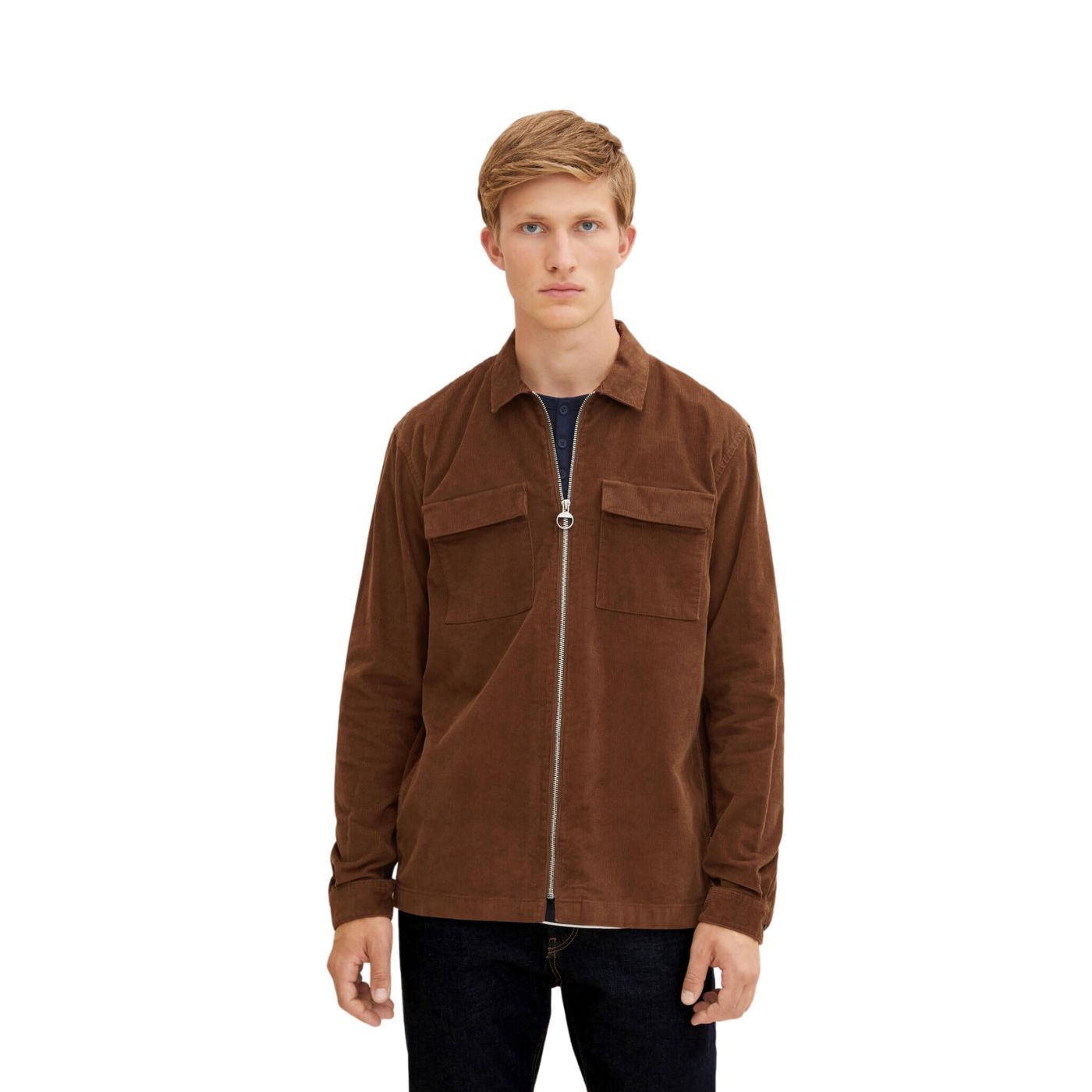 Tom Tailor Zip Shirt | Brown