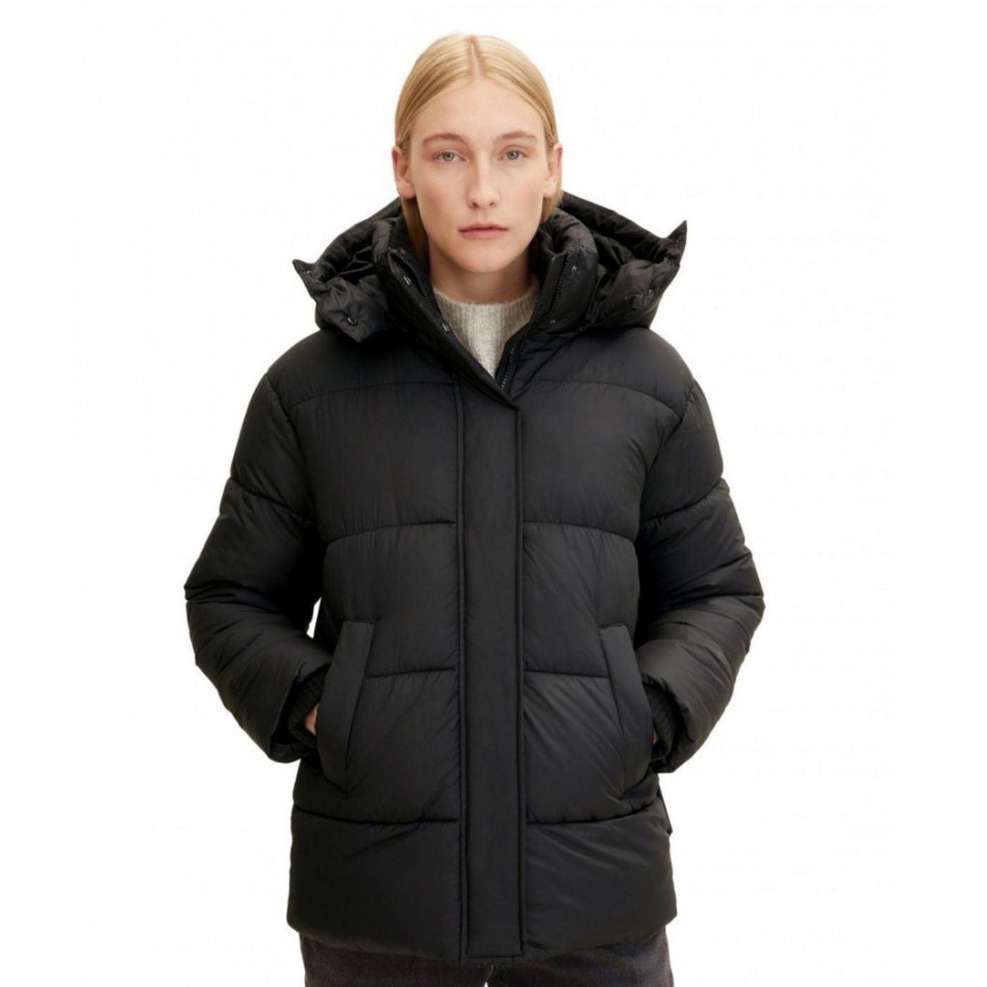 Tom Tailor Hooded Coat | Black