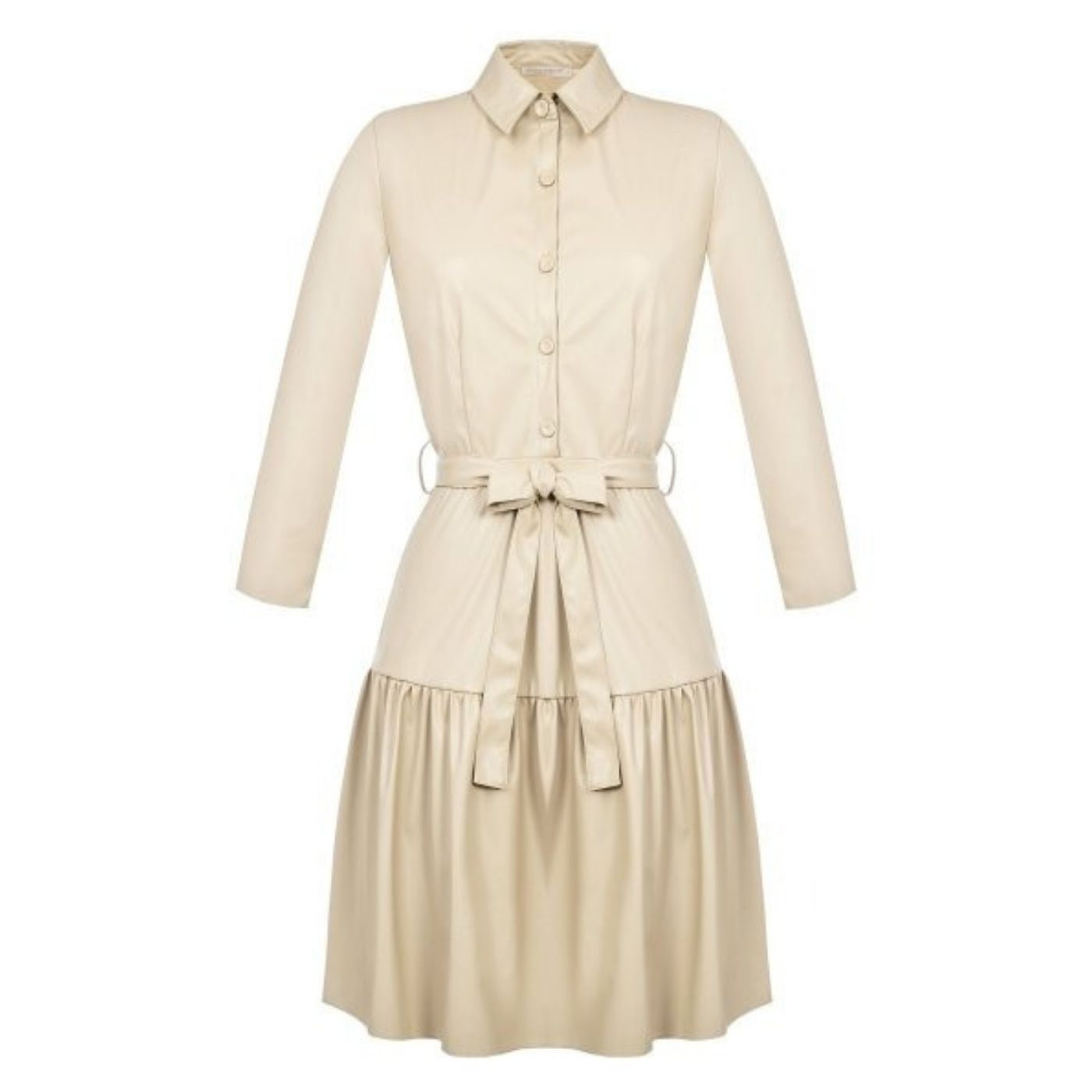 Rinascimento Eco Leather Dress | Beige