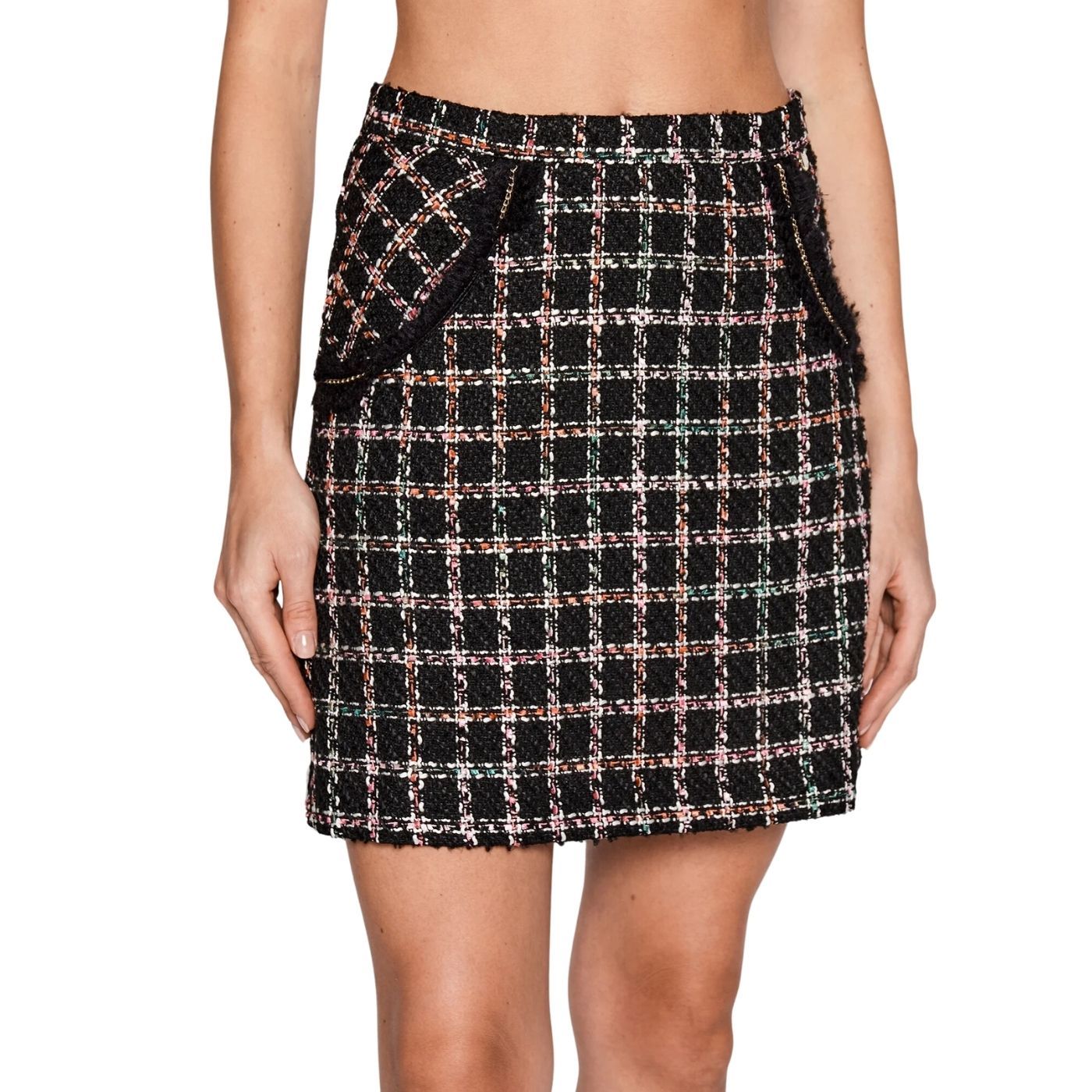 Rinascimento Checked Skirt | Black