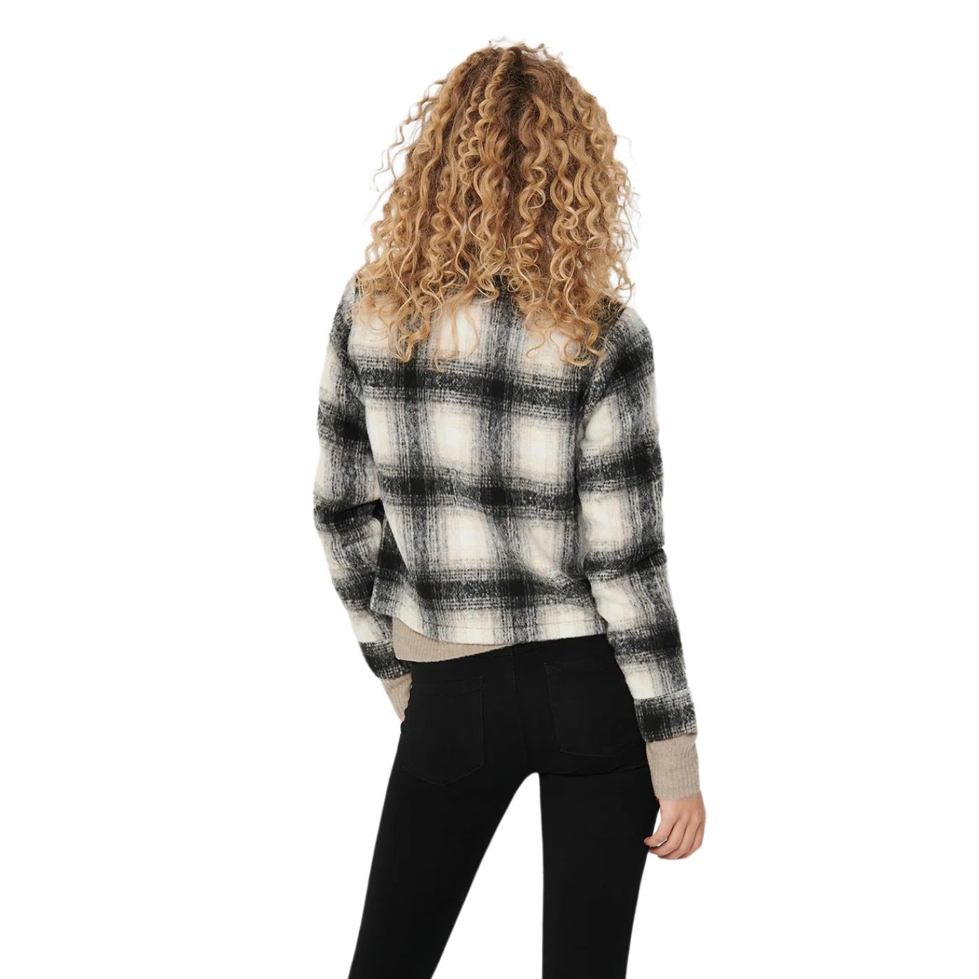 Only LOU SHORT CHECK JACKET Black
