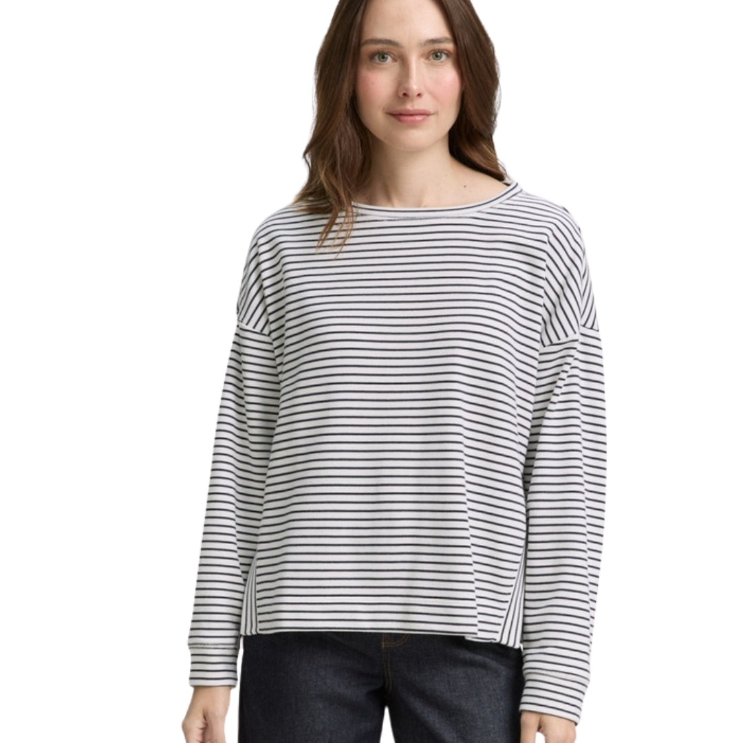 Tom Tailor Women's Sweater | White Striped – front view
