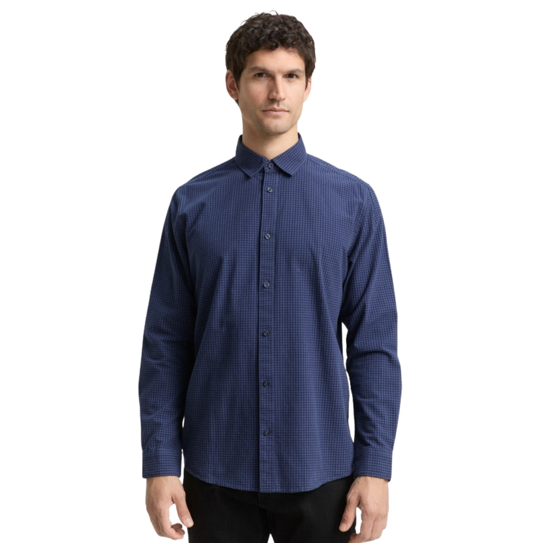 Tom Tailor Men Blue Checked Shirt