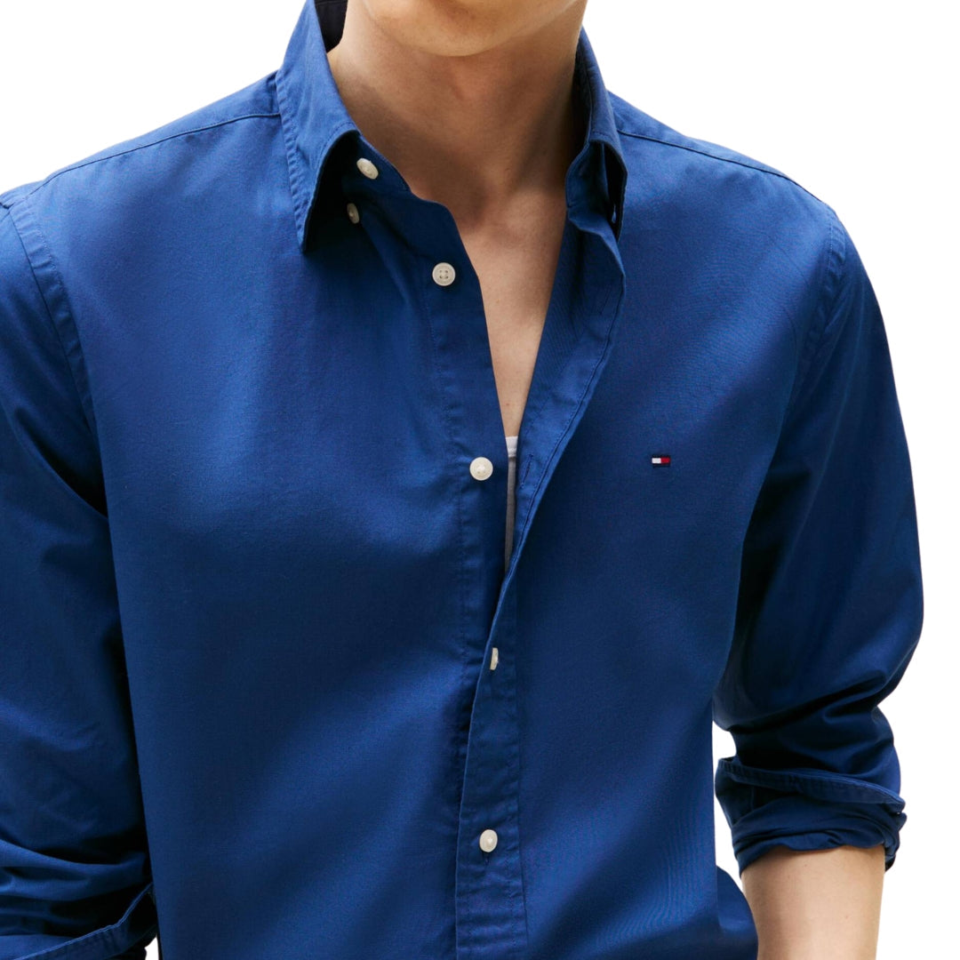 Tommy Hilfiger Men Blue Poplin Shirt