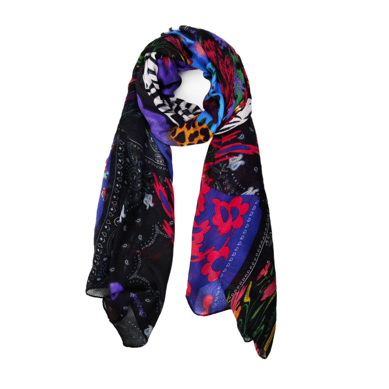 Desigual Fou Patch Scarf