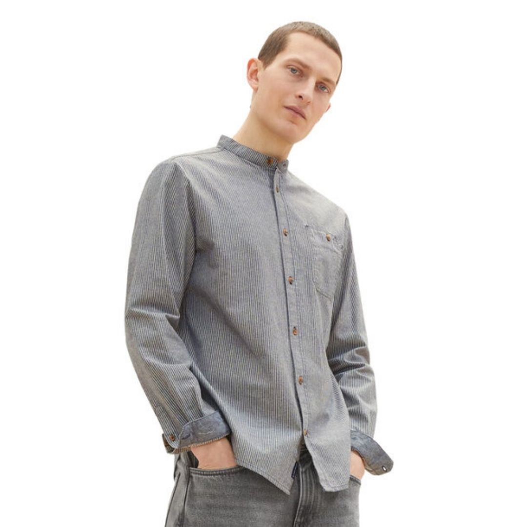 Tom Tailor Long Sleeve Shirt Grey Print