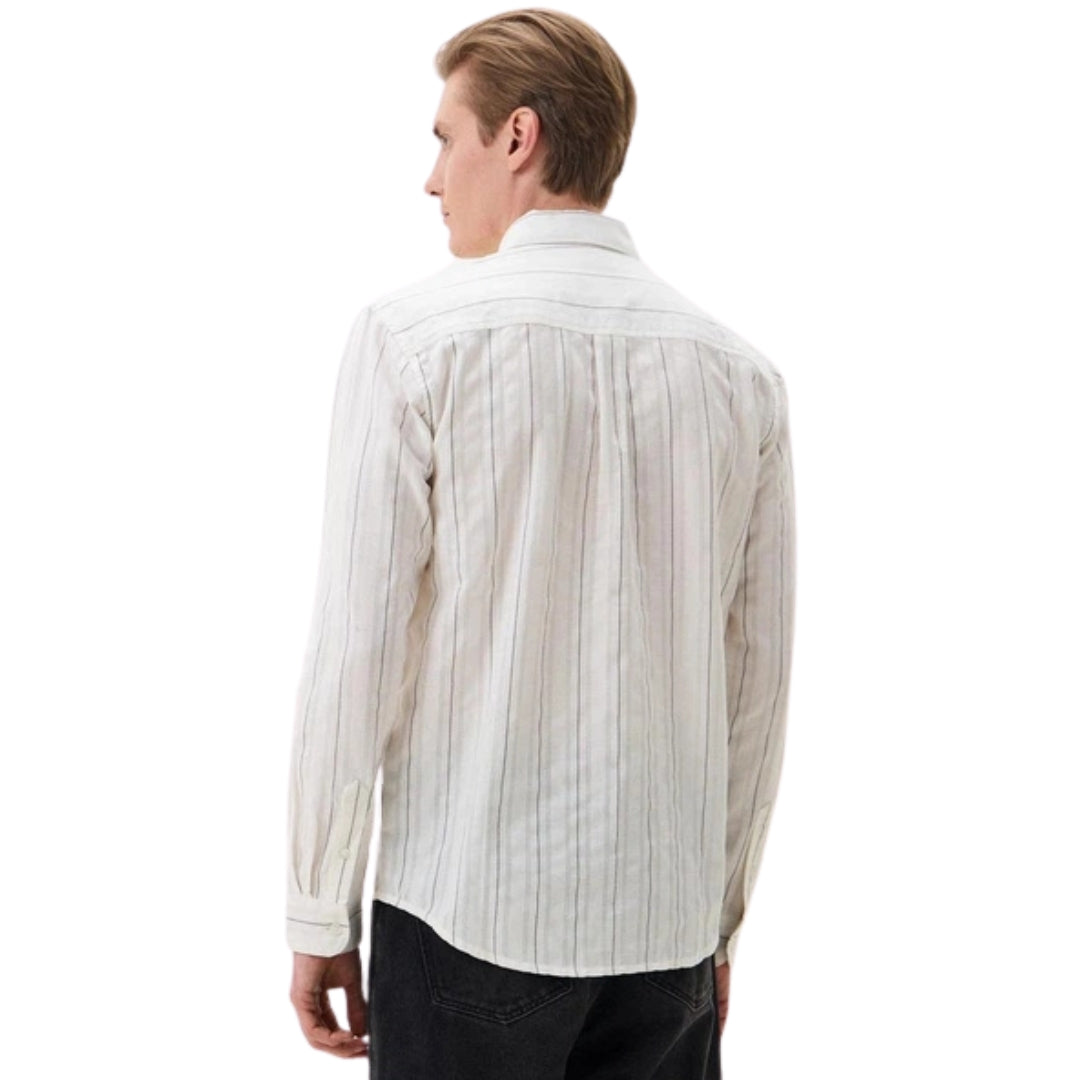 Tom Tailor Men White Striped Shirt