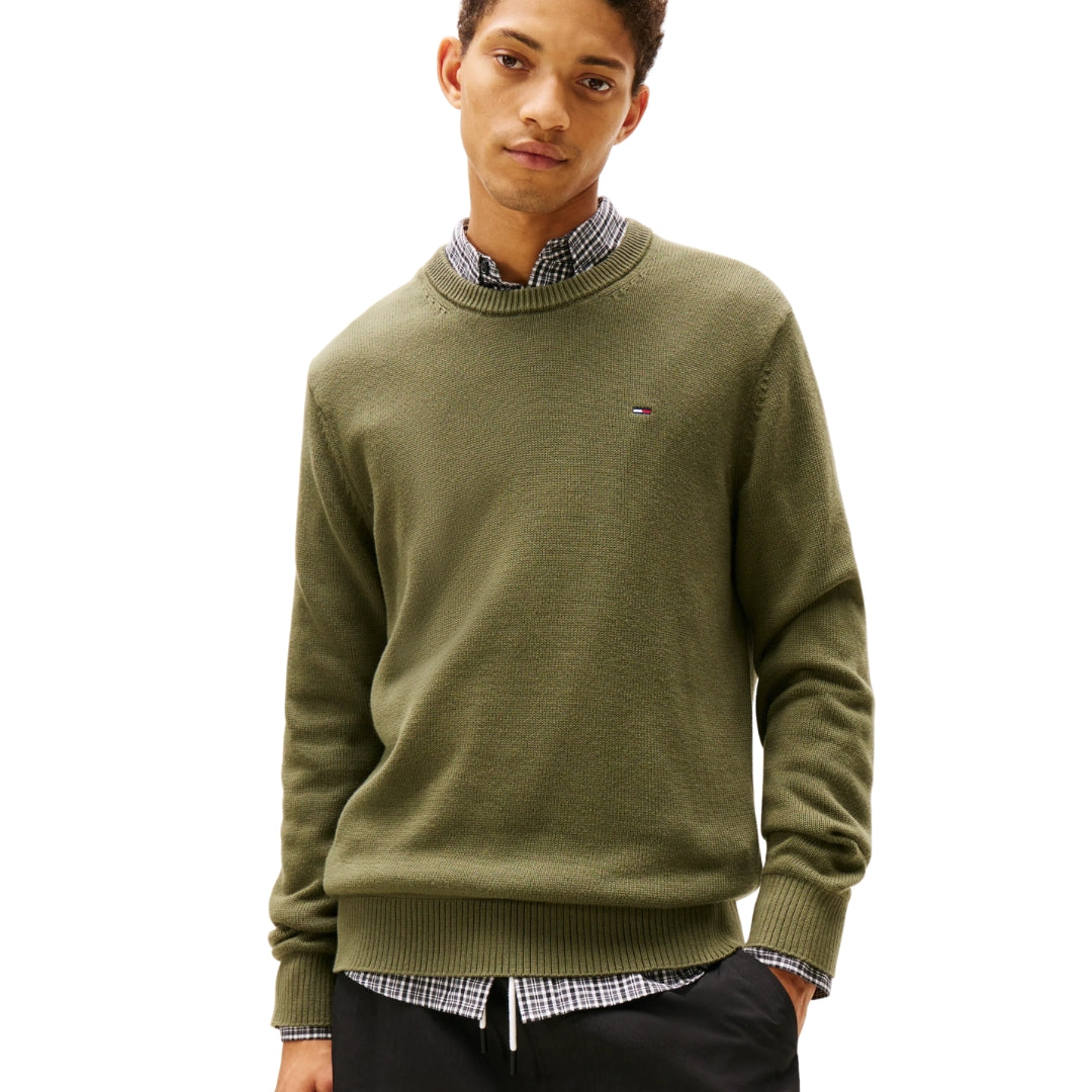 Tommy Hilfiger Men Cotton Khaki Pullover