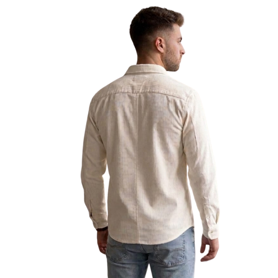 Jack & Jones Corduroy Long Sleeve Shirt | Light Beige