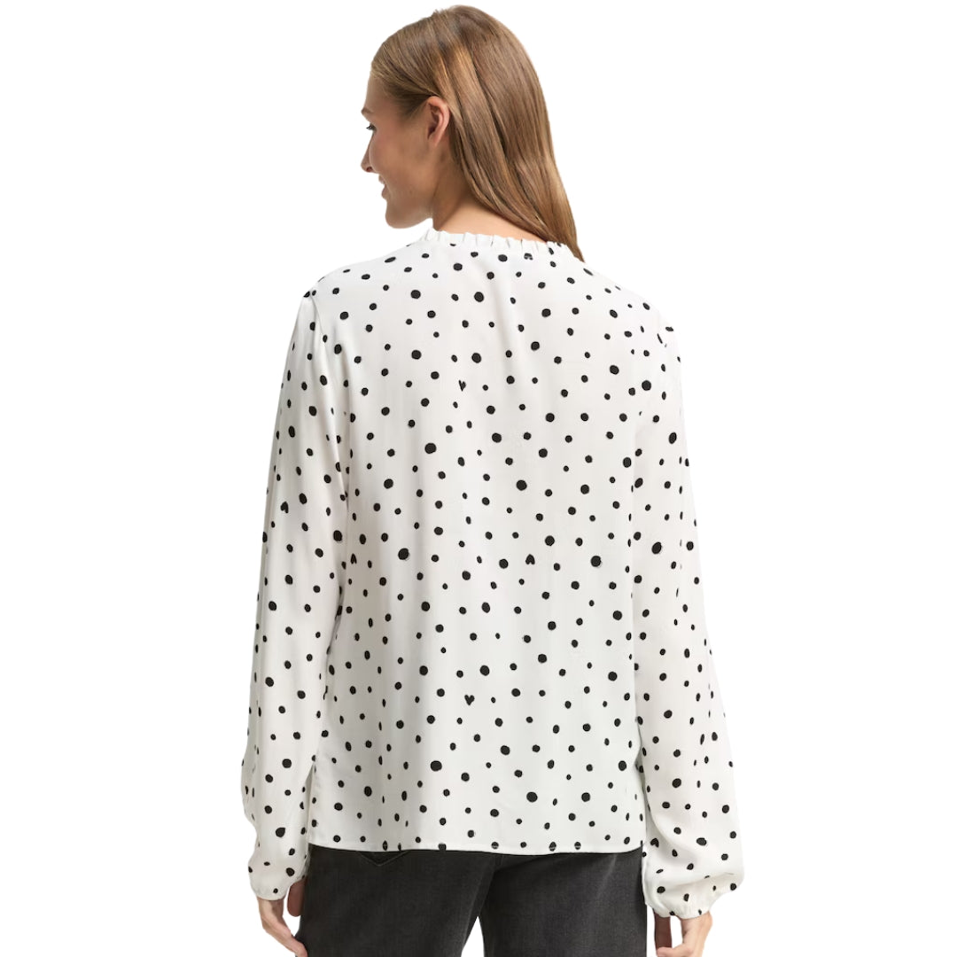Tom Tailor Women's Blouse | White Polka Dot