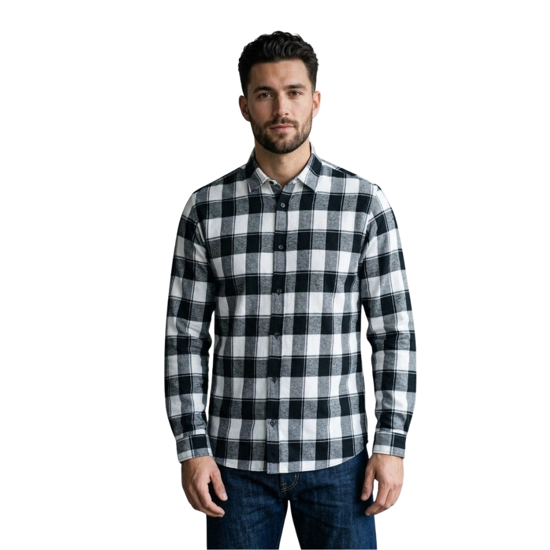 Jack & Jones Joshua Buffalo Shirt | Black Checked