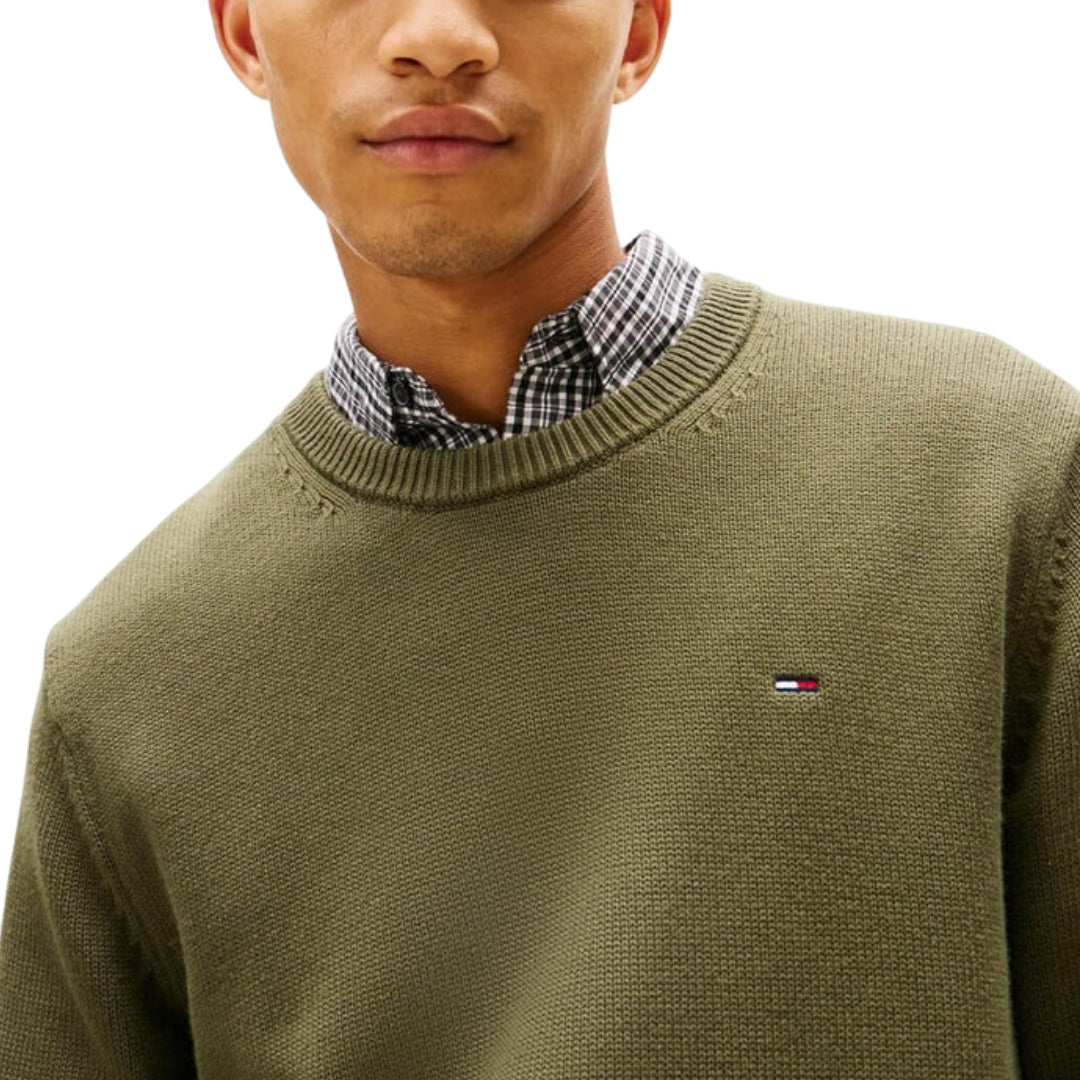 Tommy Hilfiger Men Cotton Khaki Pullover