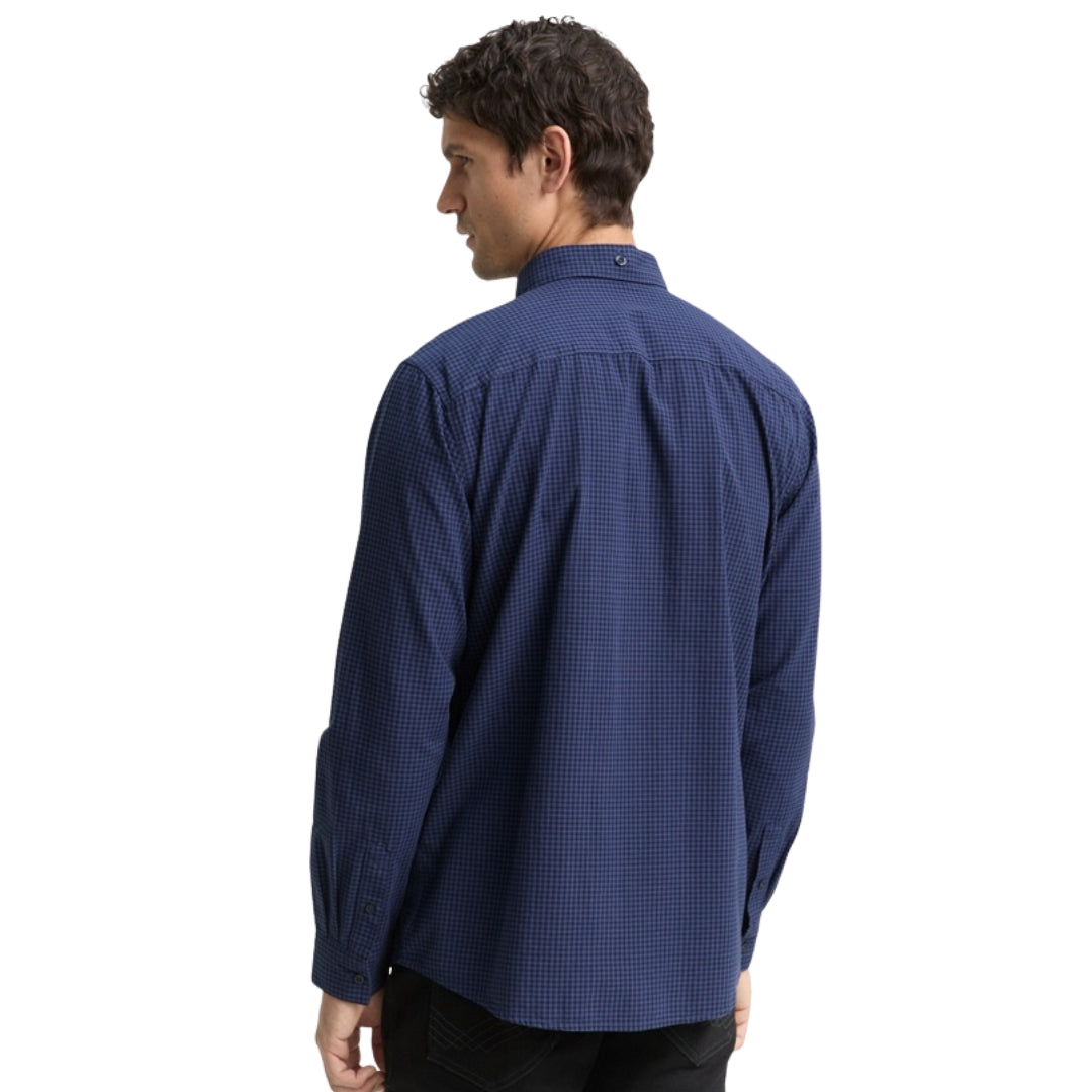 Tom Tailor Men Blue Checked Shirt