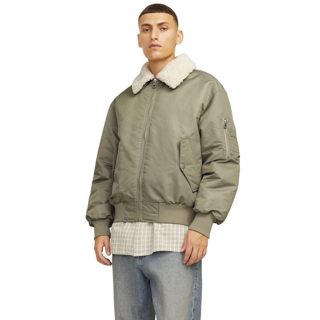 Jack and Jones Winter Bomber Jacket Khaki