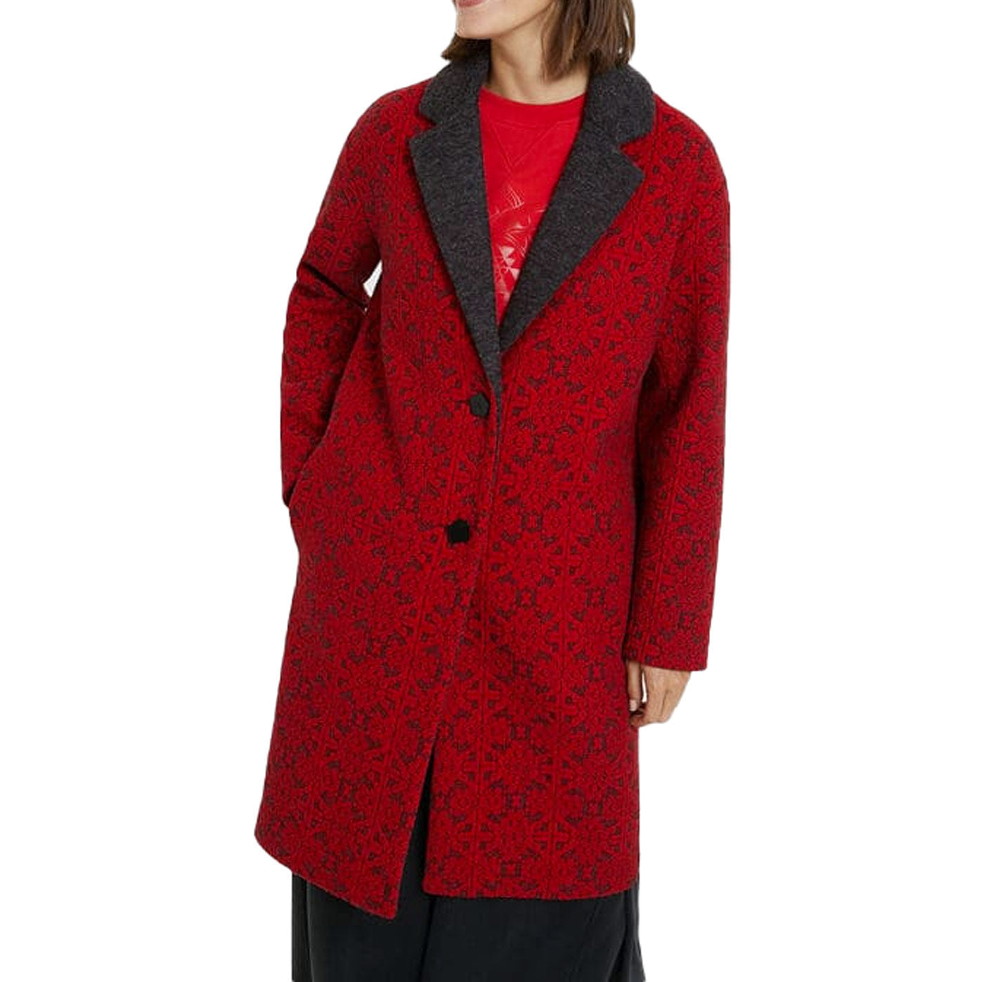 Desigual Abrig Aren Red Coat