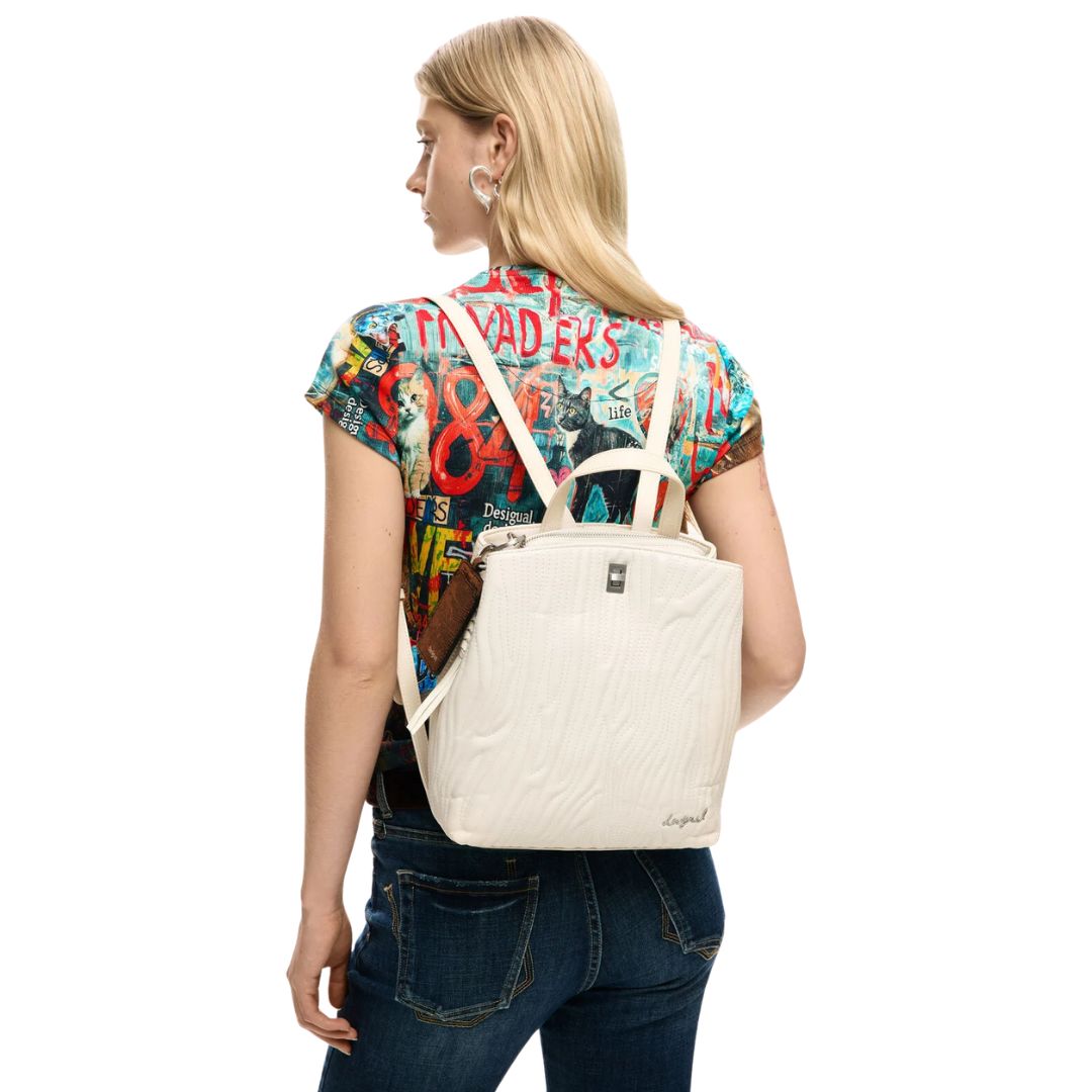 Desigual White Backpack