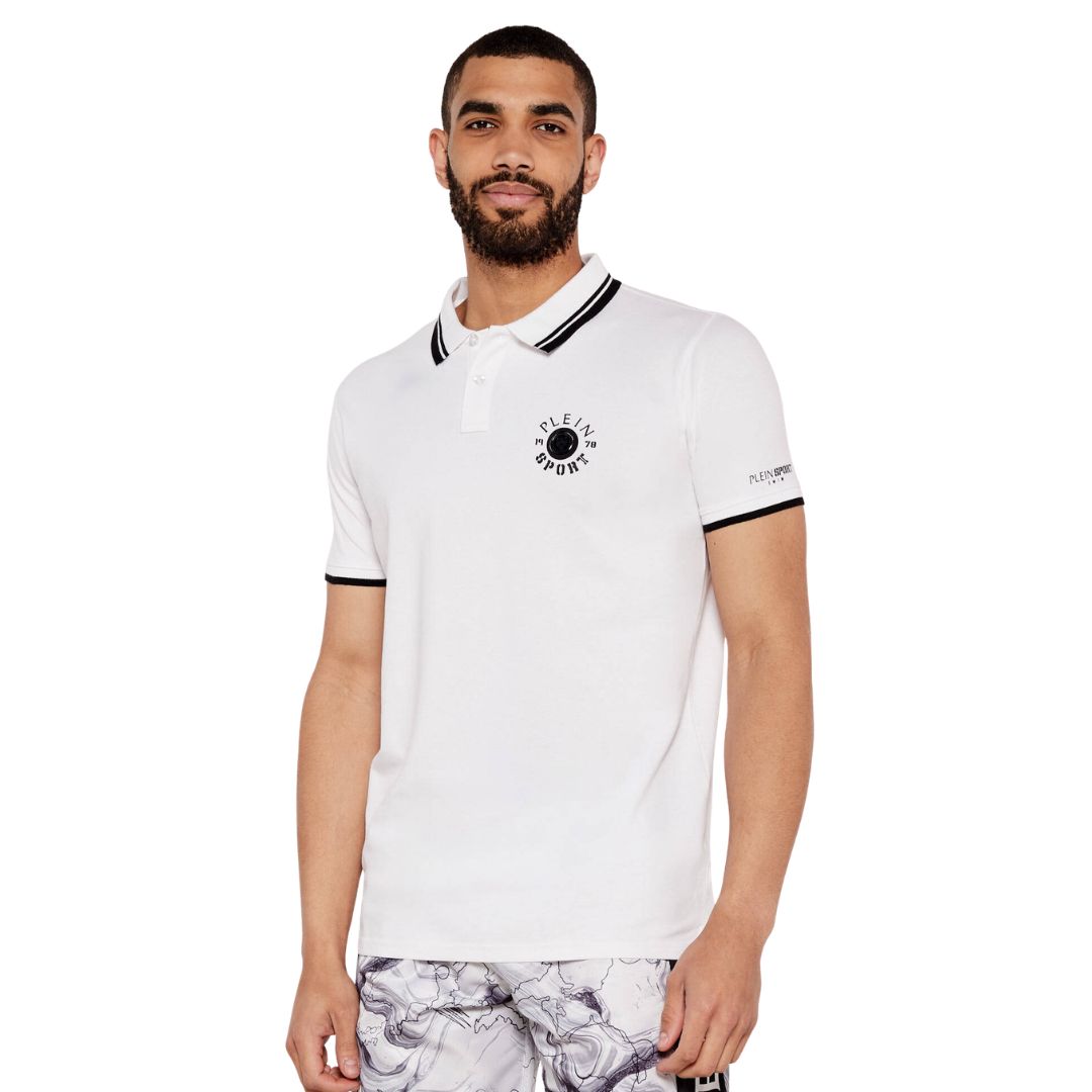 Plein Sport Swim Men White Polo Shirt