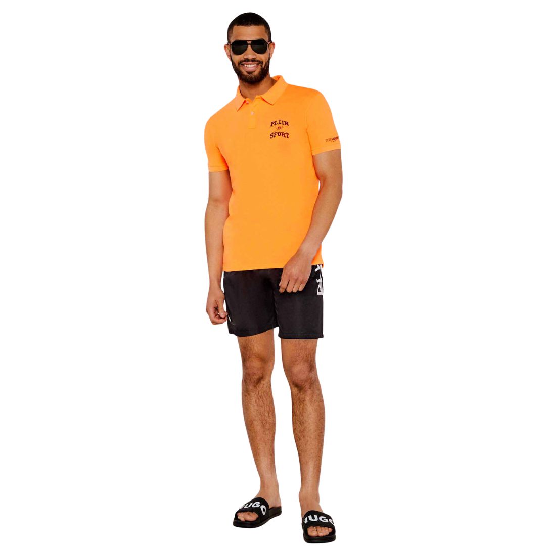 Plein Sport Swim Men Orange Polo Shirt