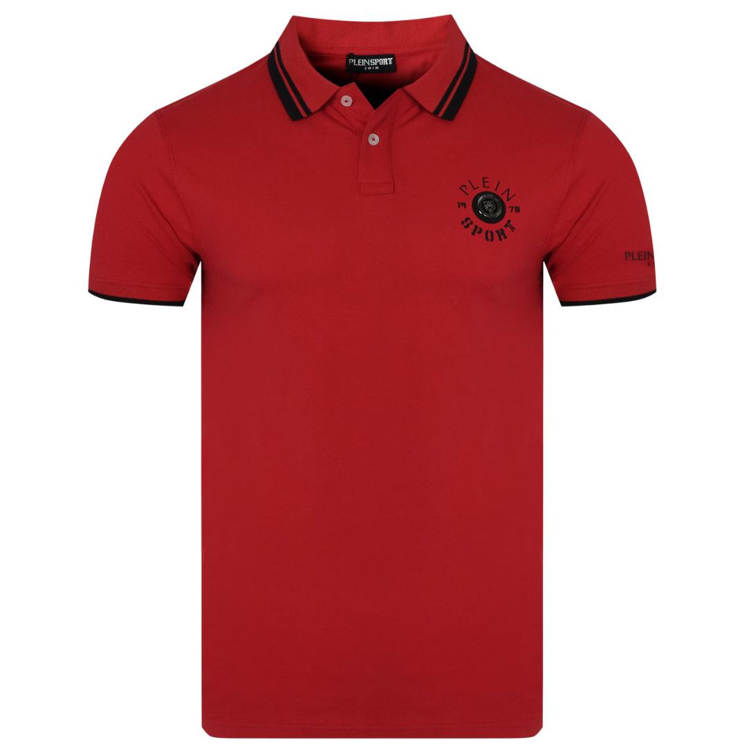 Plein Sport Swim Men Red Polo Shirt