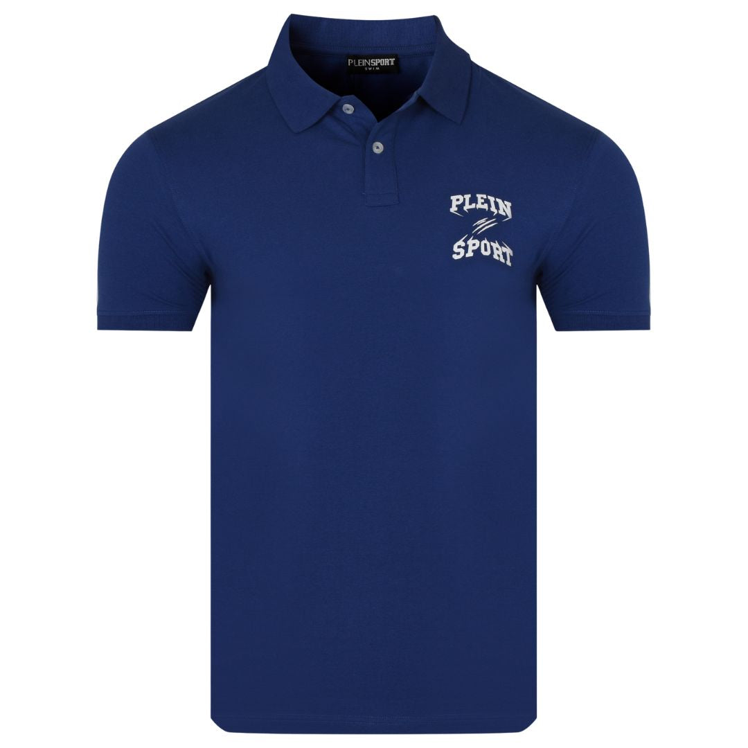 Plein Sport Swim Men Blue Polo Shirt