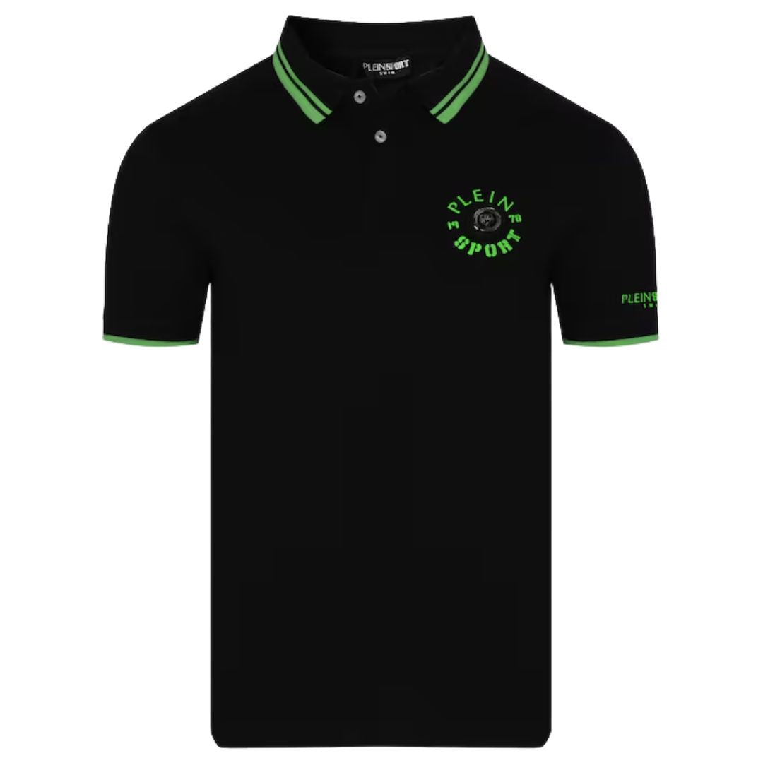 Plein Sport Swim Men Black Polo Shirt