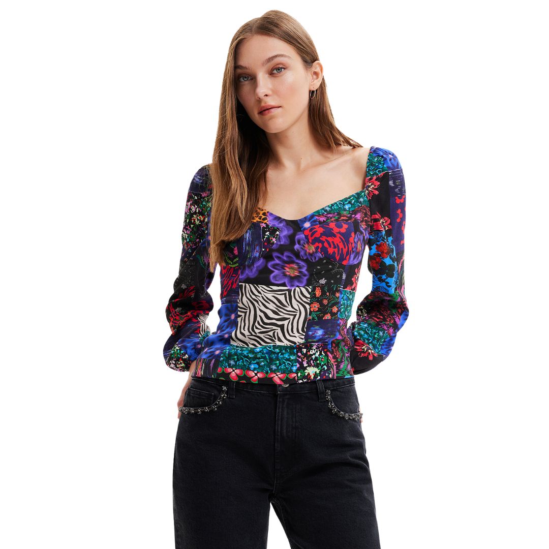 Desigual Patch Flowers Blouse
