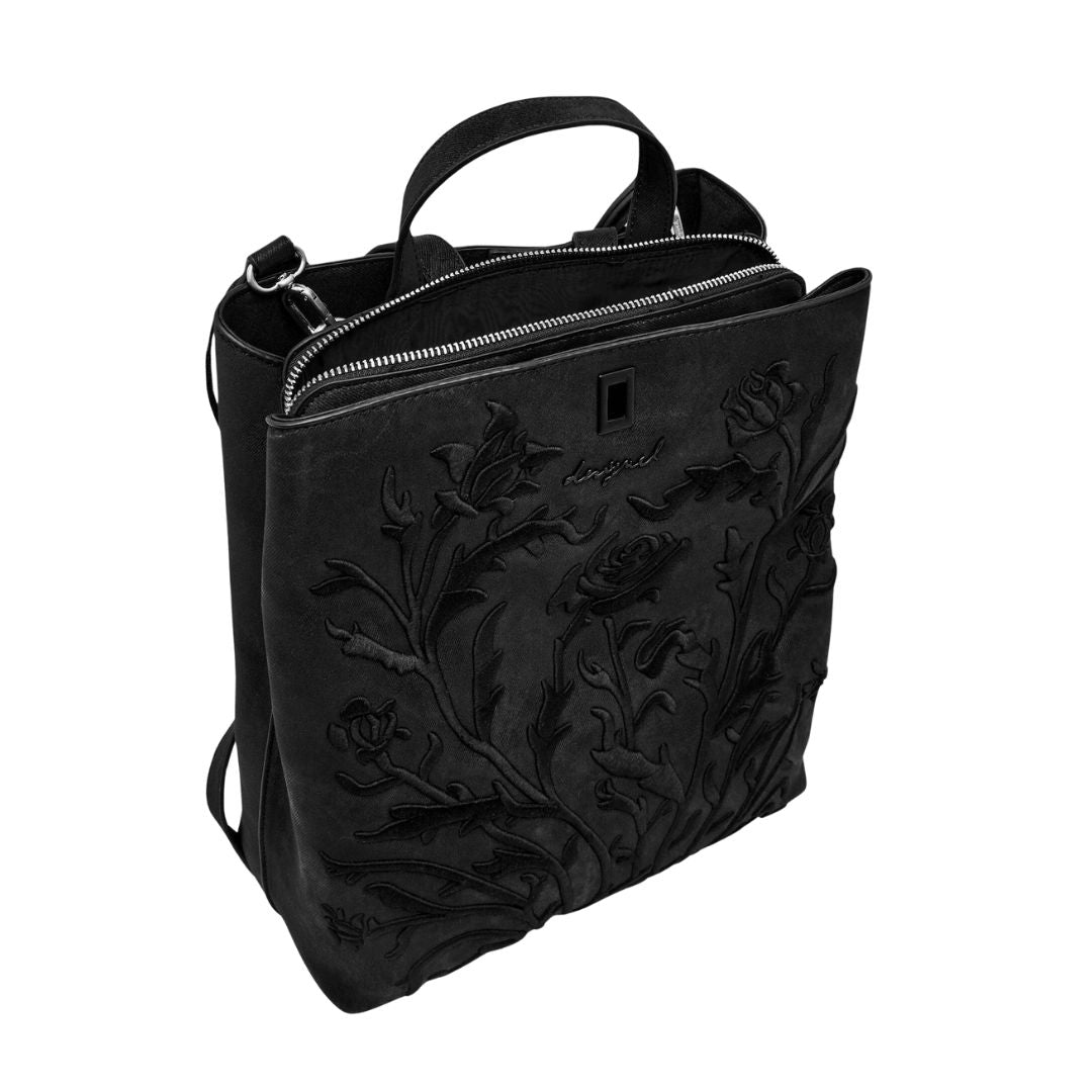Desigual Back Romeo Floral Total Black Sumy Backpack