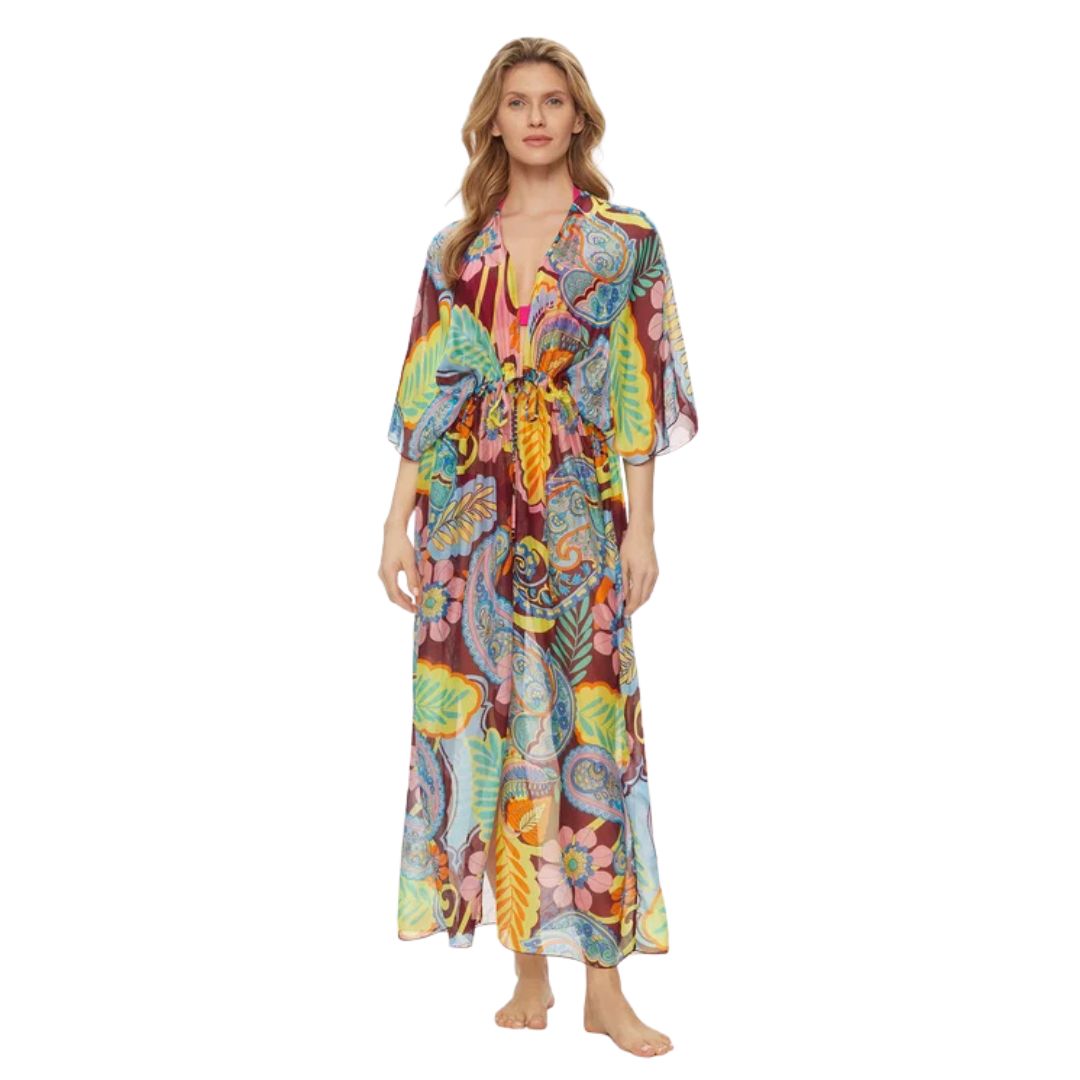 Guess Kimono Silk Blend Dress