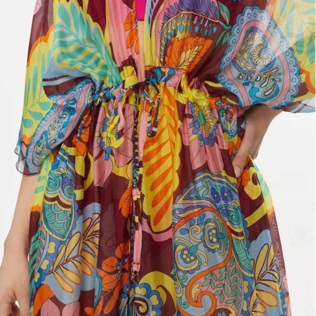Guess Kimono Silk Blend Dress