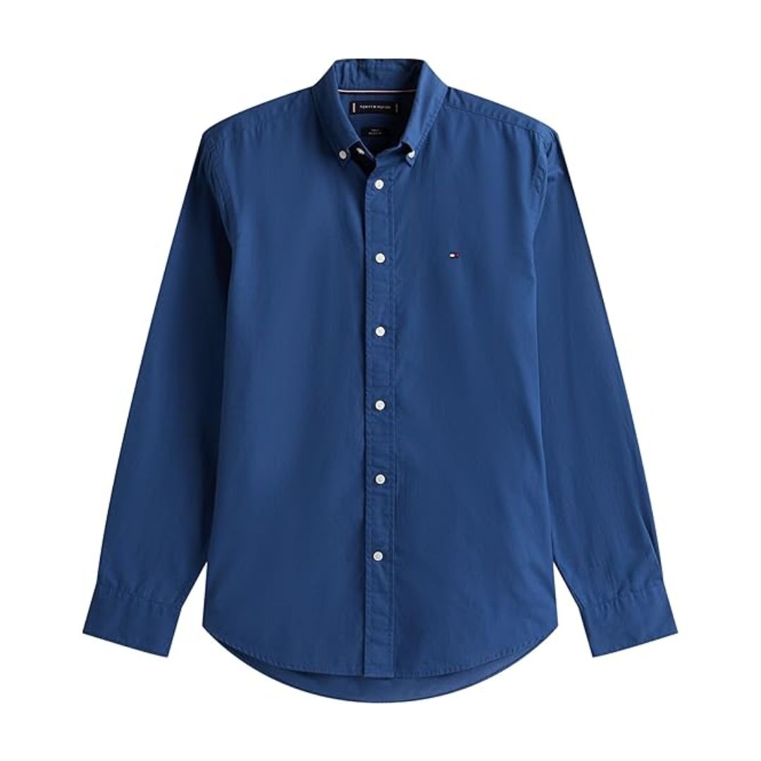 Tommy Hilfiger Men Blue Poplin Shirt
